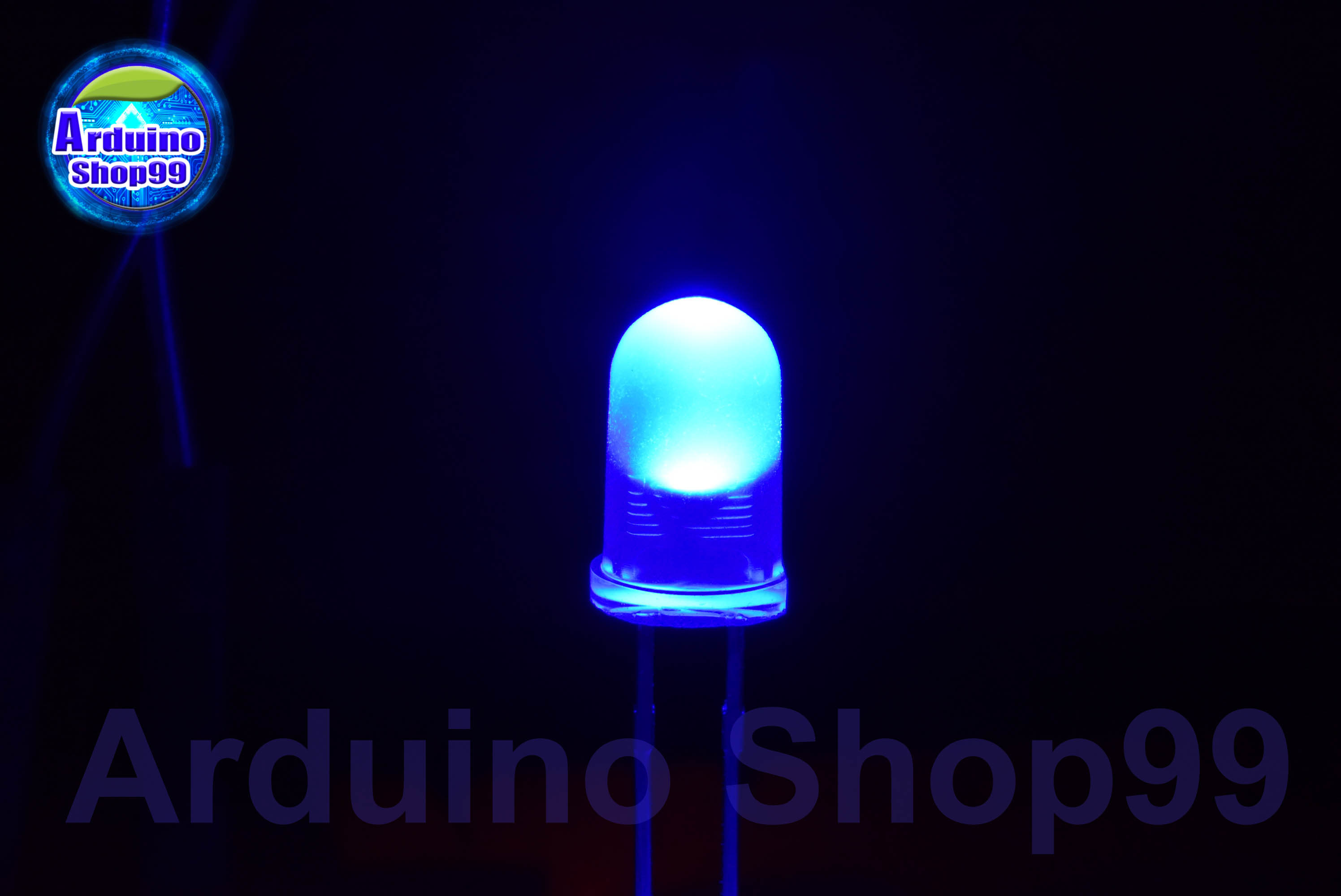 LED 5mm Blue (สีน้ำเงิน) 1 ชุด 10 ตัว
