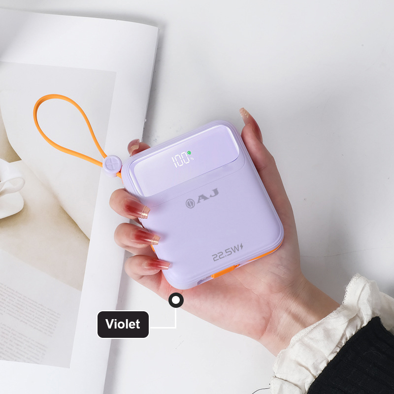 AJ พาวเวอร์เเบงค์ รุ่น GC311 ความจุ 10000mAh รองรับชาร์จเร็ว PD22.5W มีสายชาร์จในตัว (มอก.2879-2560) ประกัน 1 ปี