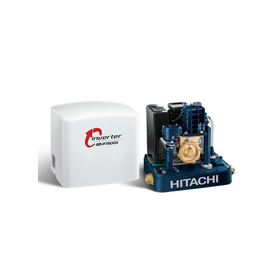 HITACHI WM P750GX ปั๊มน้ำอัตโนมัติ ถังสี่เหลี่ยม อินเวอร์เตอร์ 1.1/4นิ้ว 750W