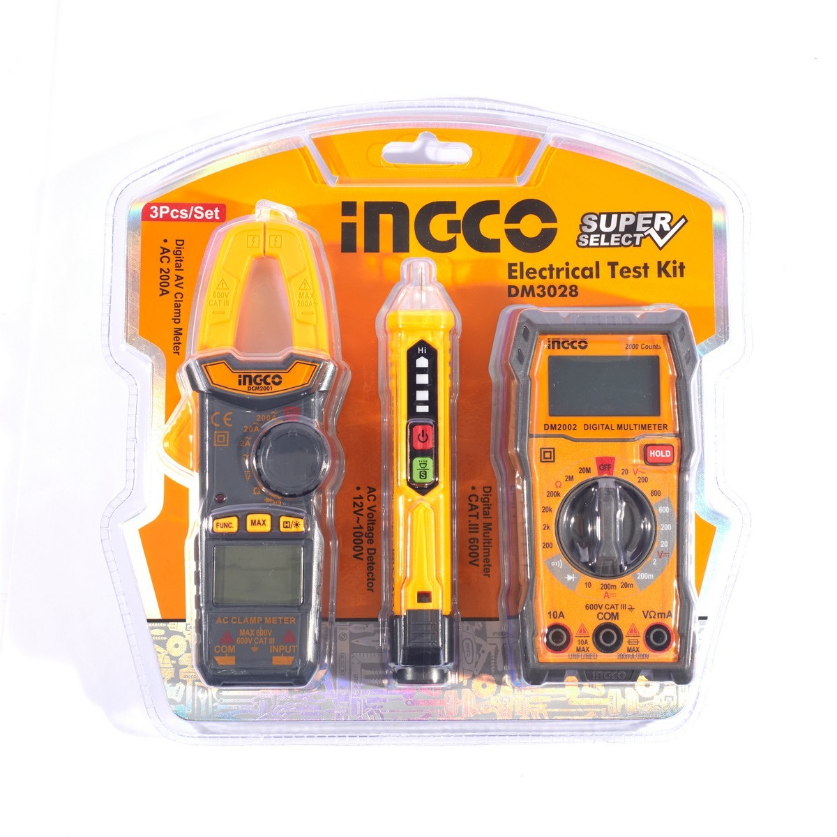 INGCO DM3028 ชุดเครื่องมือวัดและทดสอบไฟฟ้า 3 ชิ้น