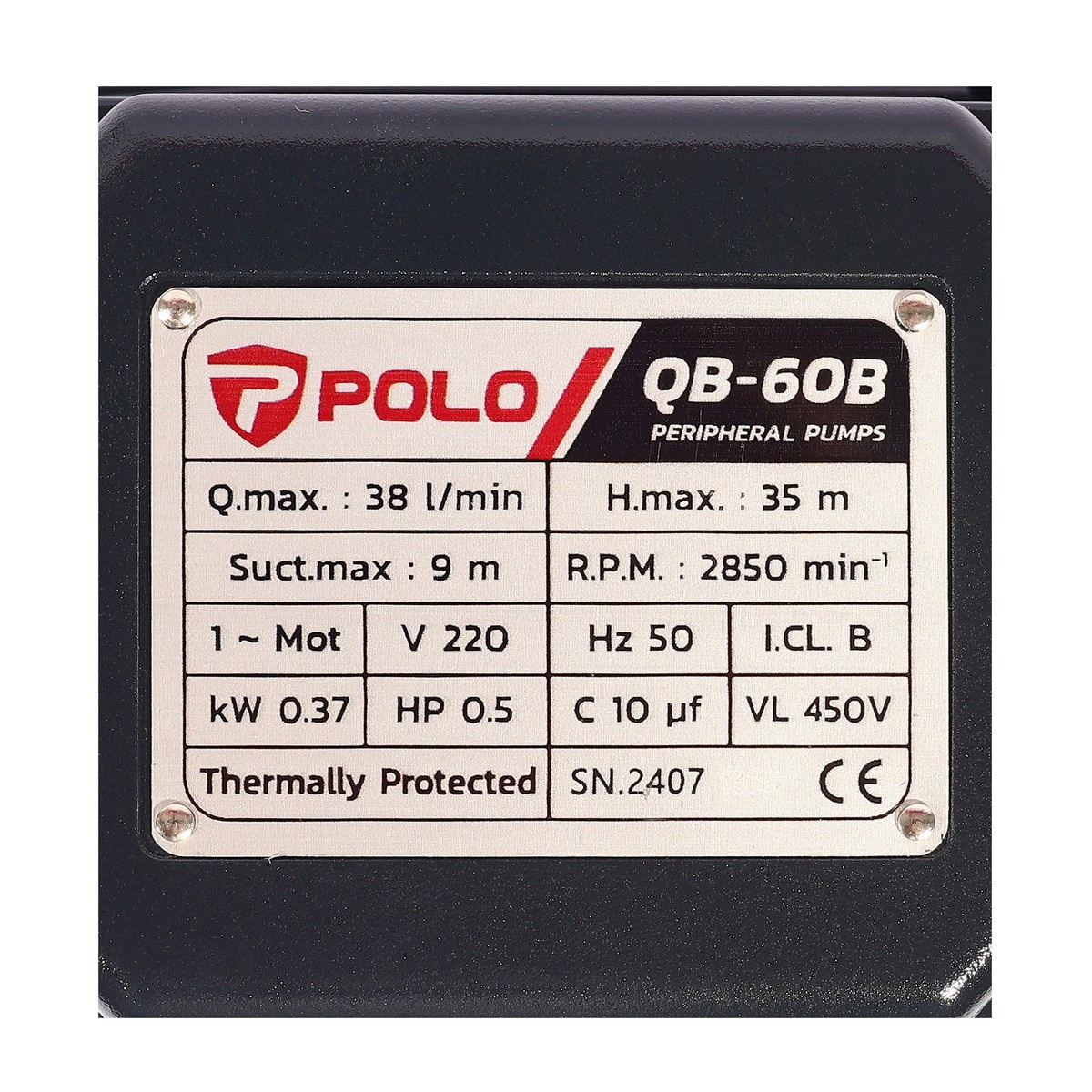 POLO QB-60B ปั๊มหอยโข่ง 1"x1" 0.5HP H.35m 38L/min