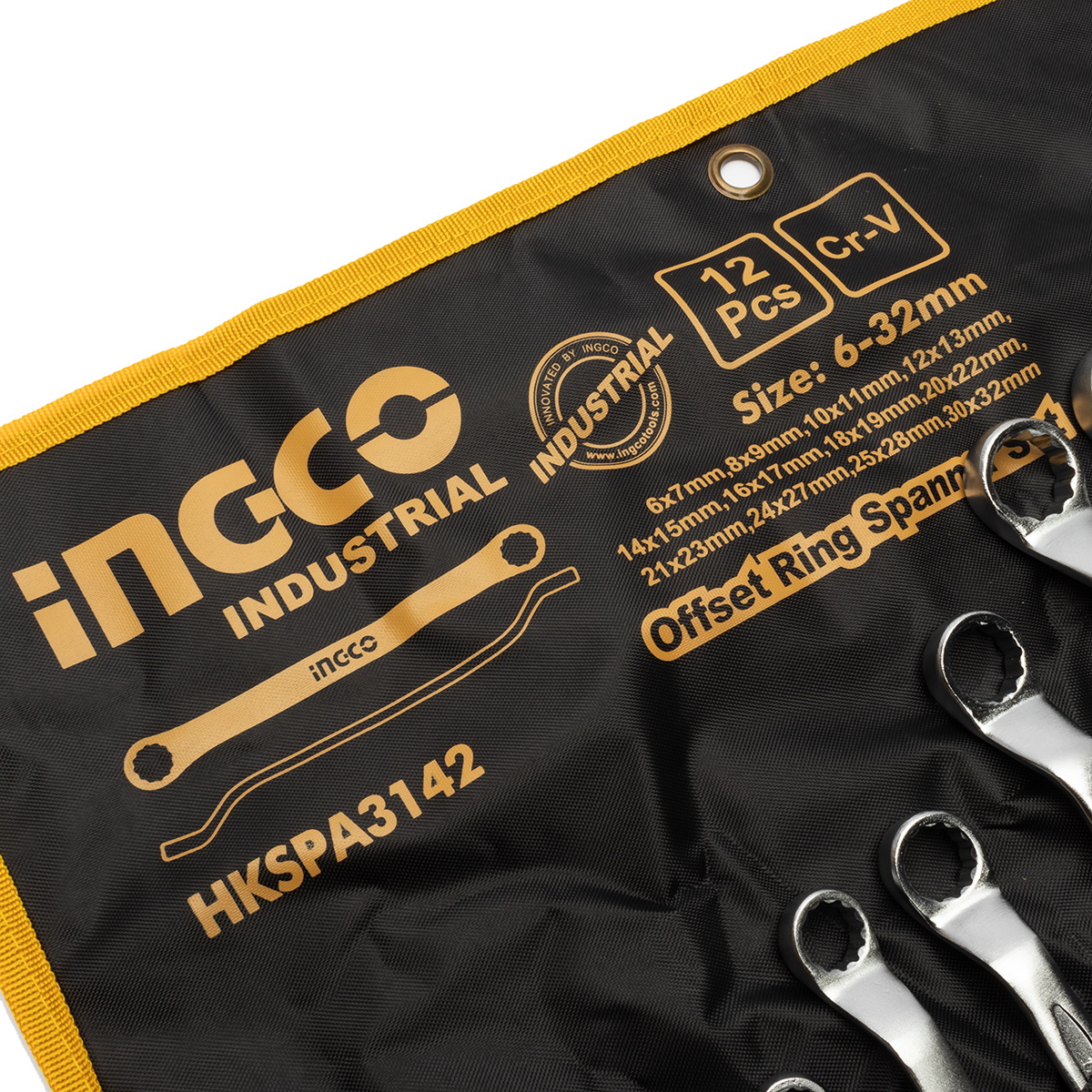 INGCO HKSPA3142 ชุดประแจแหวน 6-32mm 12ชิ้น