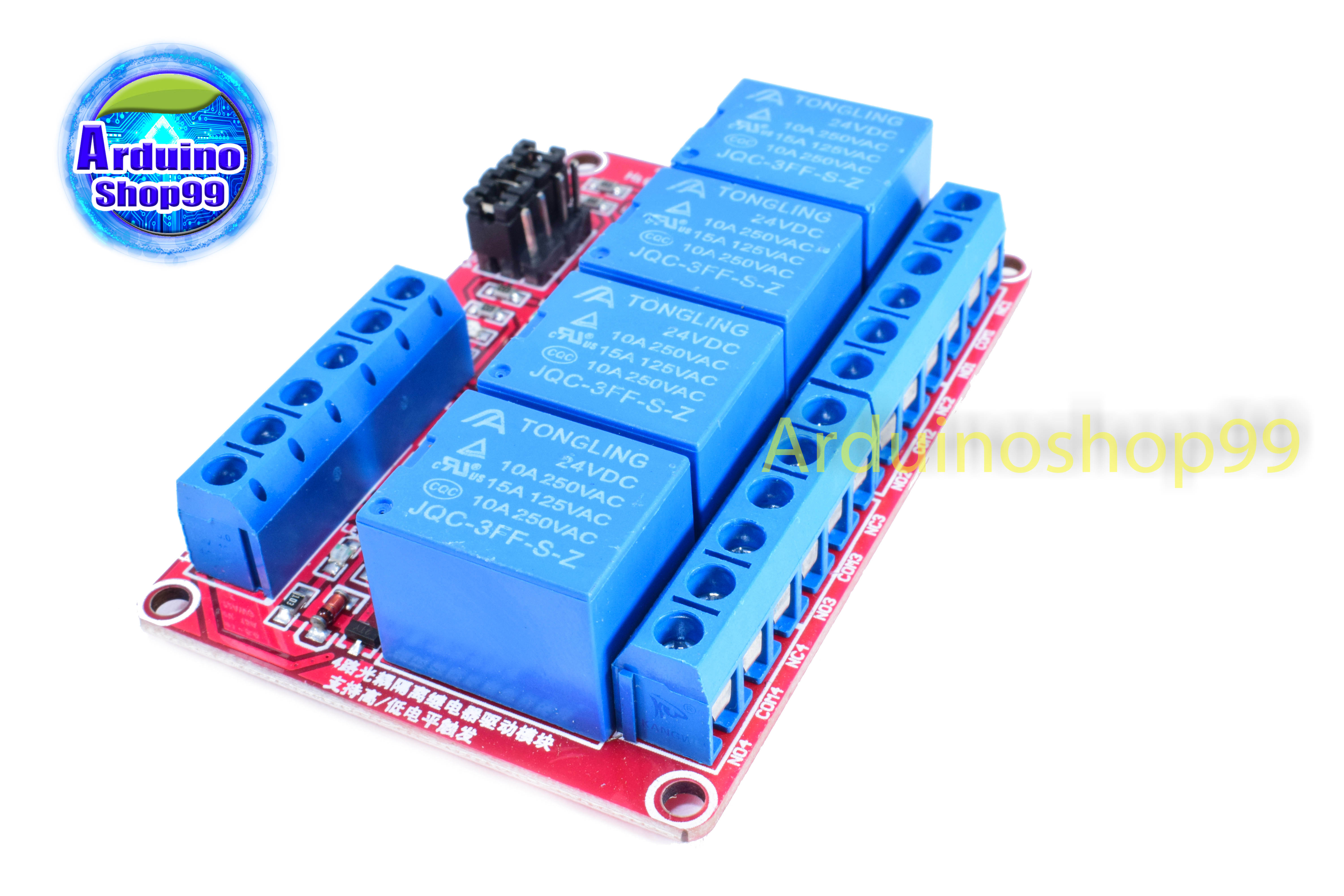 Relay 24v 4 Channel 10A 250V แบบ Active High/Low