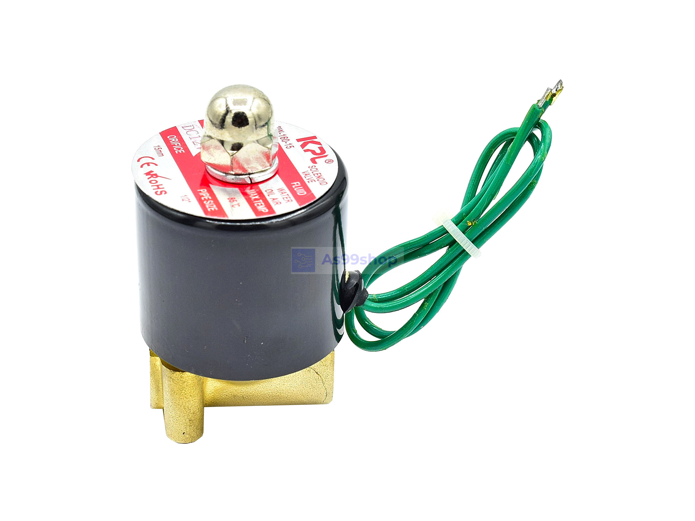 Solenoid Valve โซลินอยด์วาล์วทองเหลือง NC ปกติปิด 1/4" 12VDC