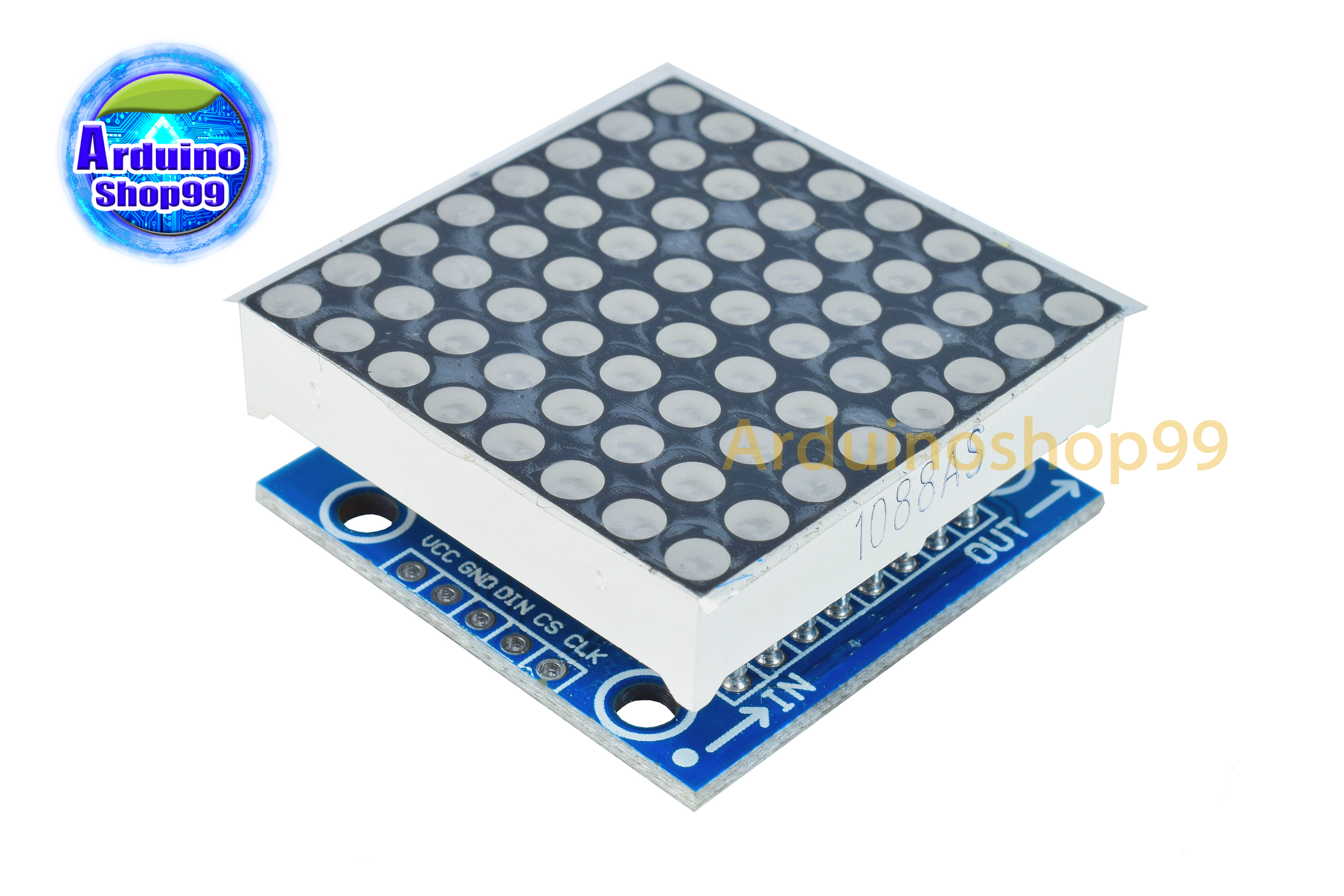 MAX7219 dot matrix module control module MCU control drive LED (สีน้ำเงิน)