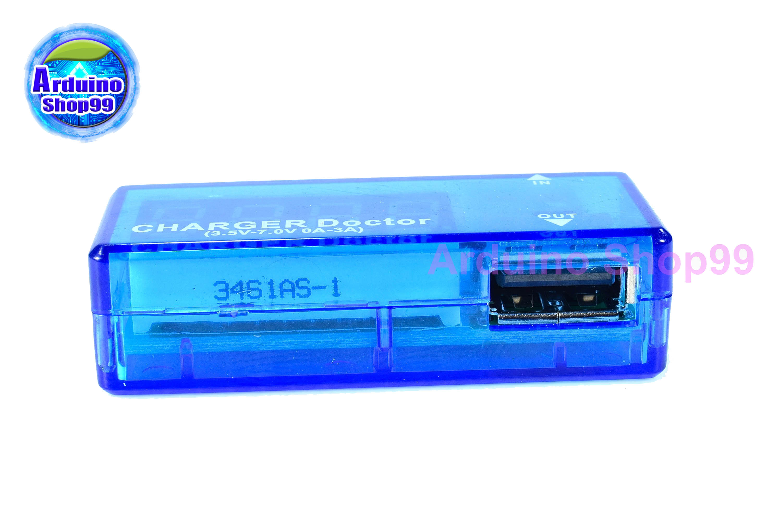 USB ทดสอบวัดค่า Voltage, Amp สีน้ำเงิน