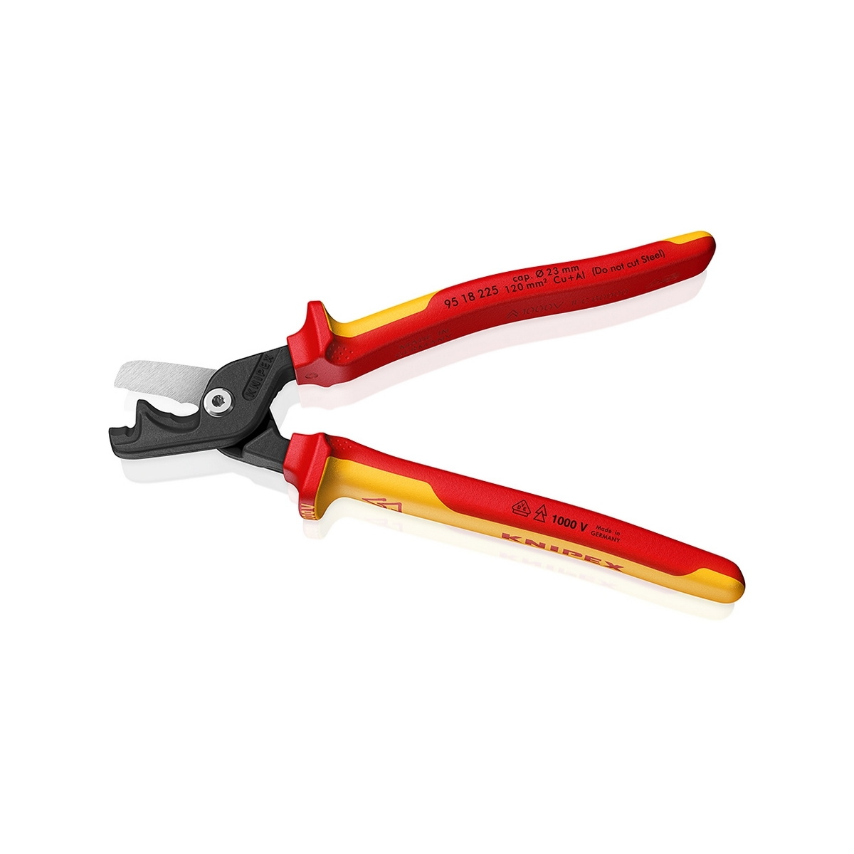 KNIPEX 95 18 225 กรรไกรตัดสายไฟขนาด XL รุ่น StepCut ป้องกันกระแสไฟ 1000V