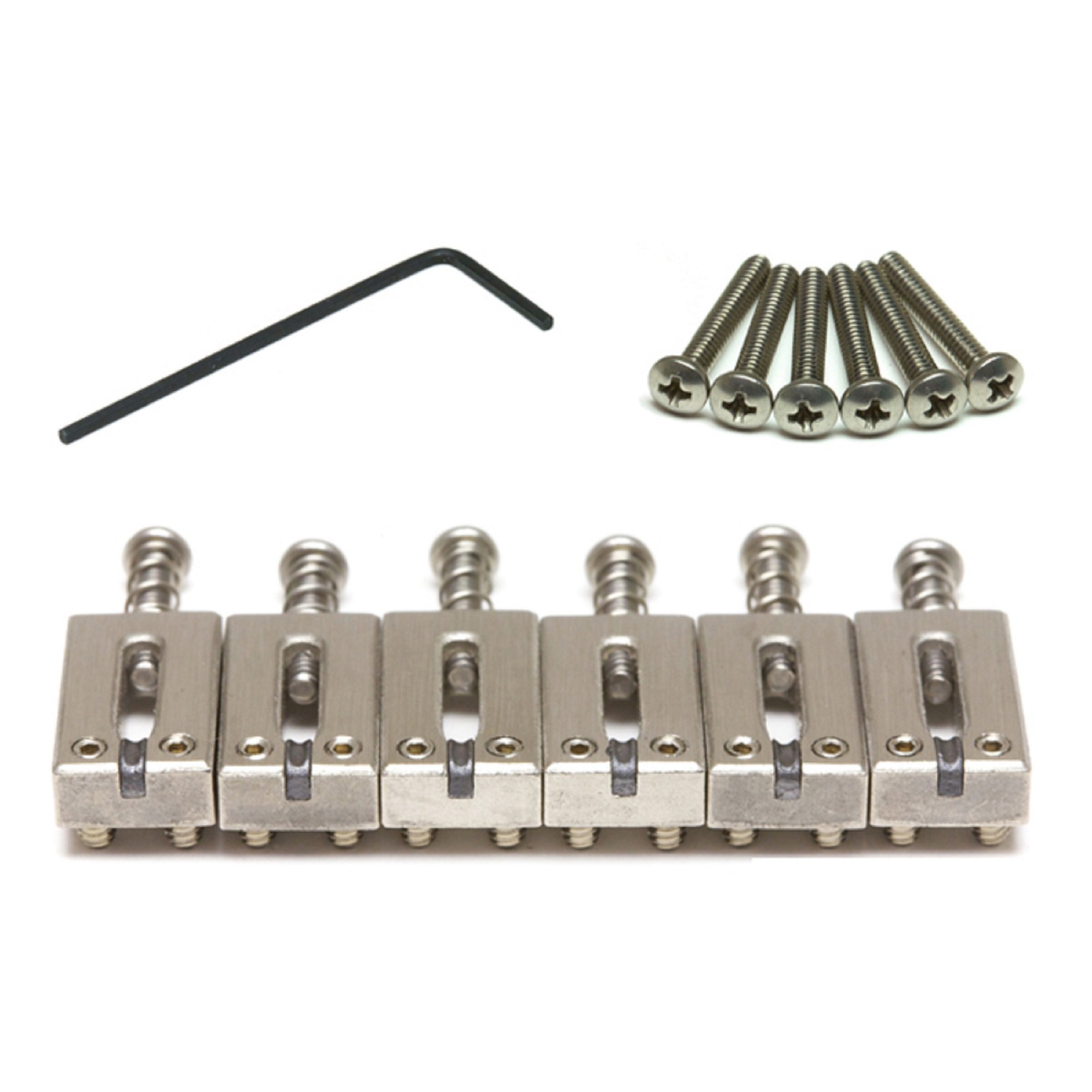 STRING SAVER CLASSICS STRAT & TELE STYLE SADDLES 2 1/16TH STRING SPACING - BRUSHED STEEL (PG-8000-00)