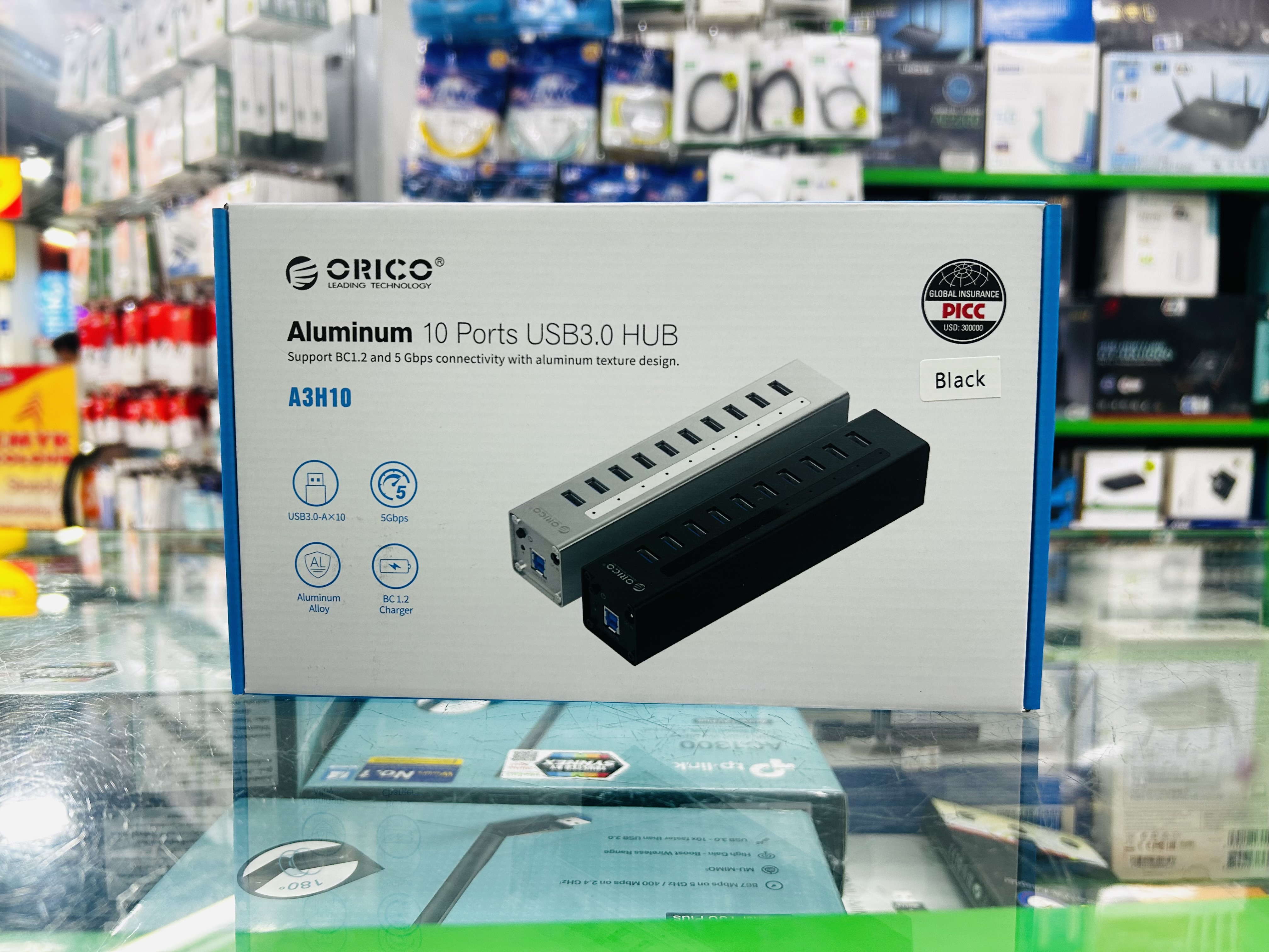 Orico-A3H10-V2-US-BK-BP 10 Port USB3.0 HUB Aluminum