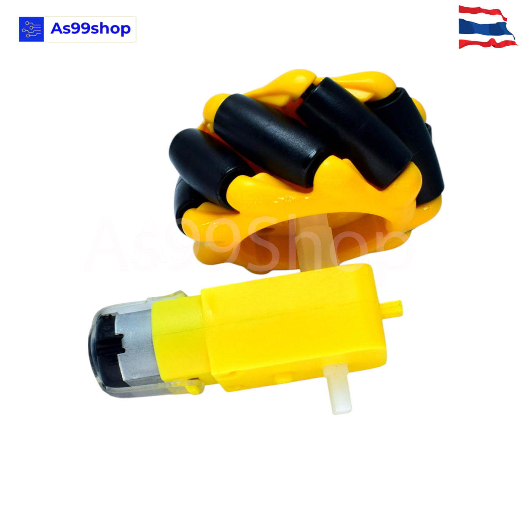 ล้อหมุนรอบทิศทาง ขนาด 60 mm Mecanum wheel (L+R) 4 ล้อ