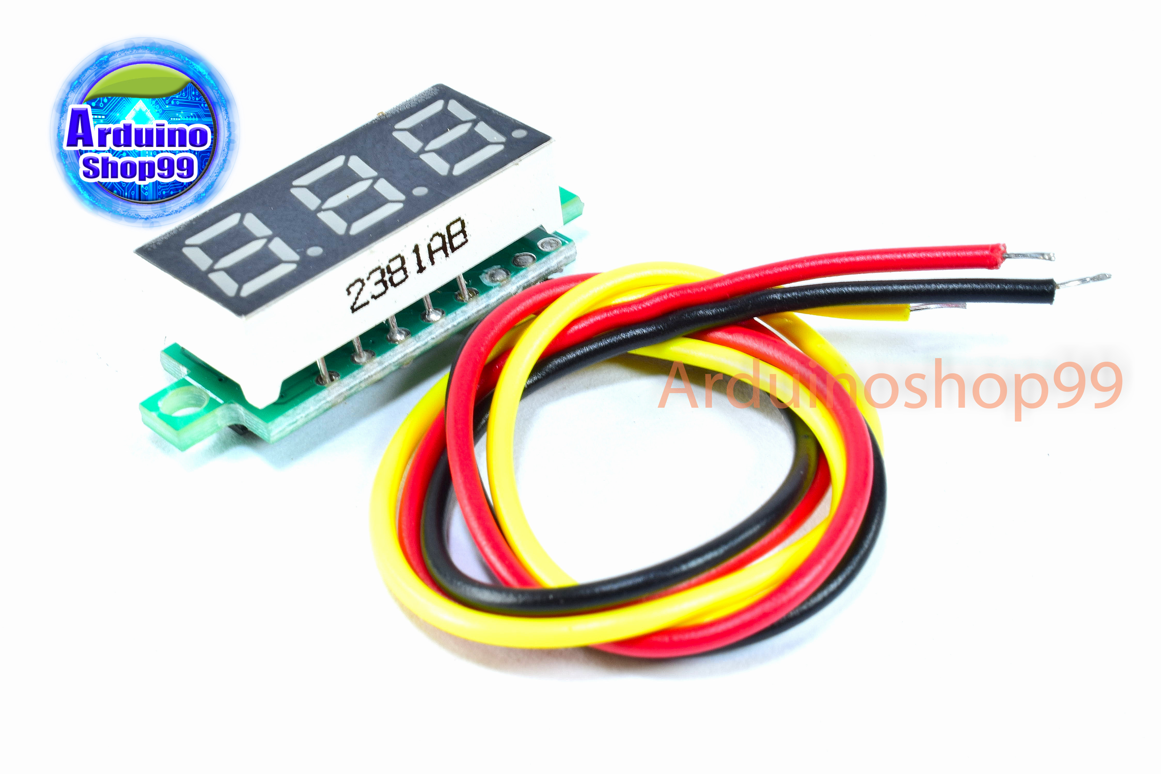 จอแสดงผล ค่าโวลต์ DC voltage meter head 0.28 inch LED DC 0V - 100V (สีน้ำเงิน)