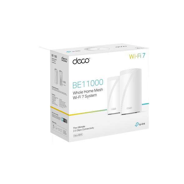 DECO BE65 Pack2 BE11000 Whole Home Mesh WiFi 7 System