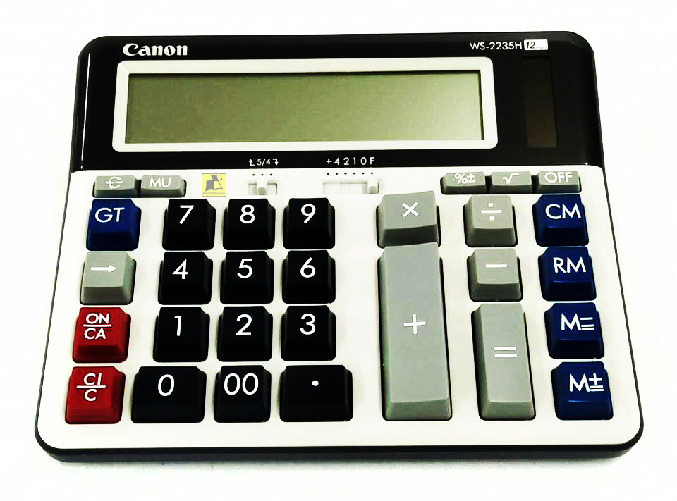 เครื่องคำนวณเลข Canon รุ่น WS-2235H จำนวน 12 หลัก