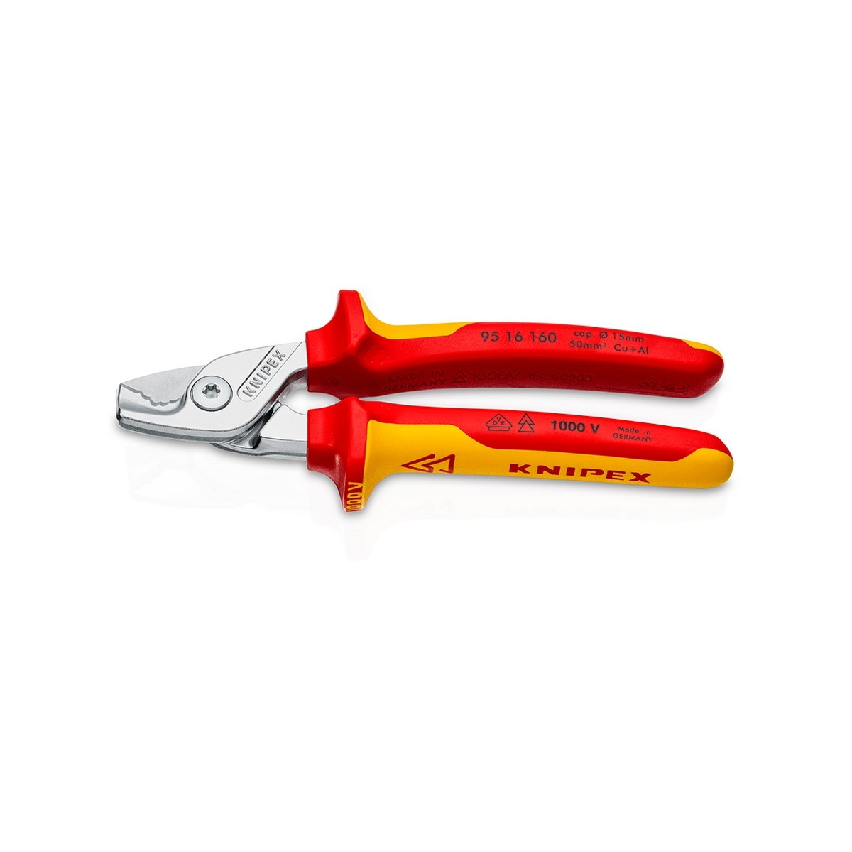 KNIPEX 95 16 160 กรรไกรตัดสายไฟ รุ่น Step Cut ป้องกันกระแสไฟ 1000V