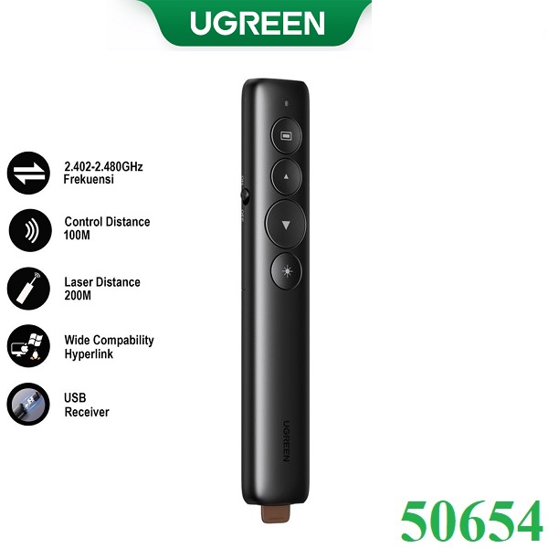 UGREEN รุ่น 50654 Wireless Laser Pointer Presentation 2.4G เลเซอร์แบบ 360 องศา