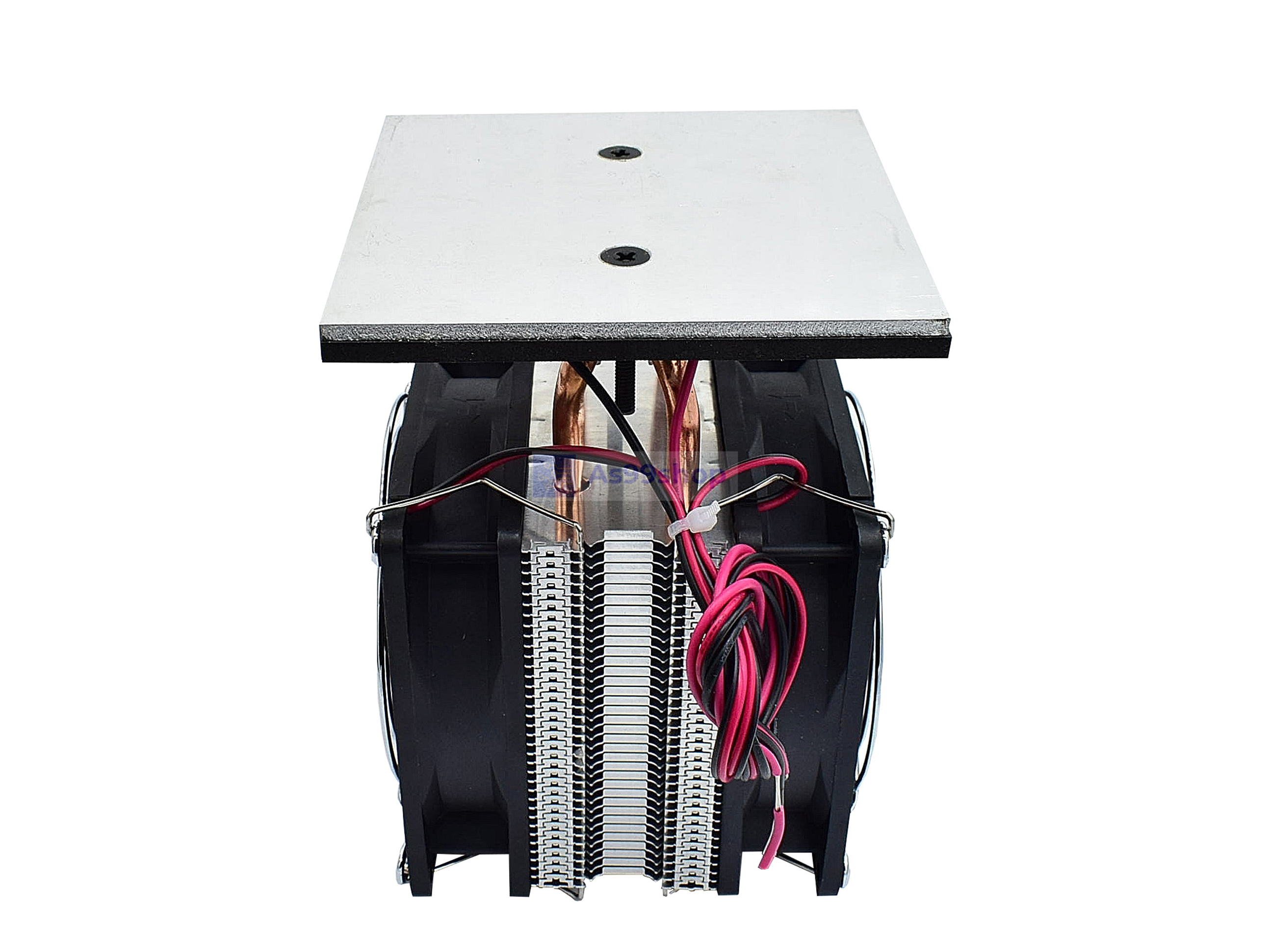 ชุดทำความเย็นบนเพลท ขนาด 100*100 mm platform cooling 2 heat pipe radiator(สินค้าประกอบเสร็จรวมแผ่นร้อนเย็น)