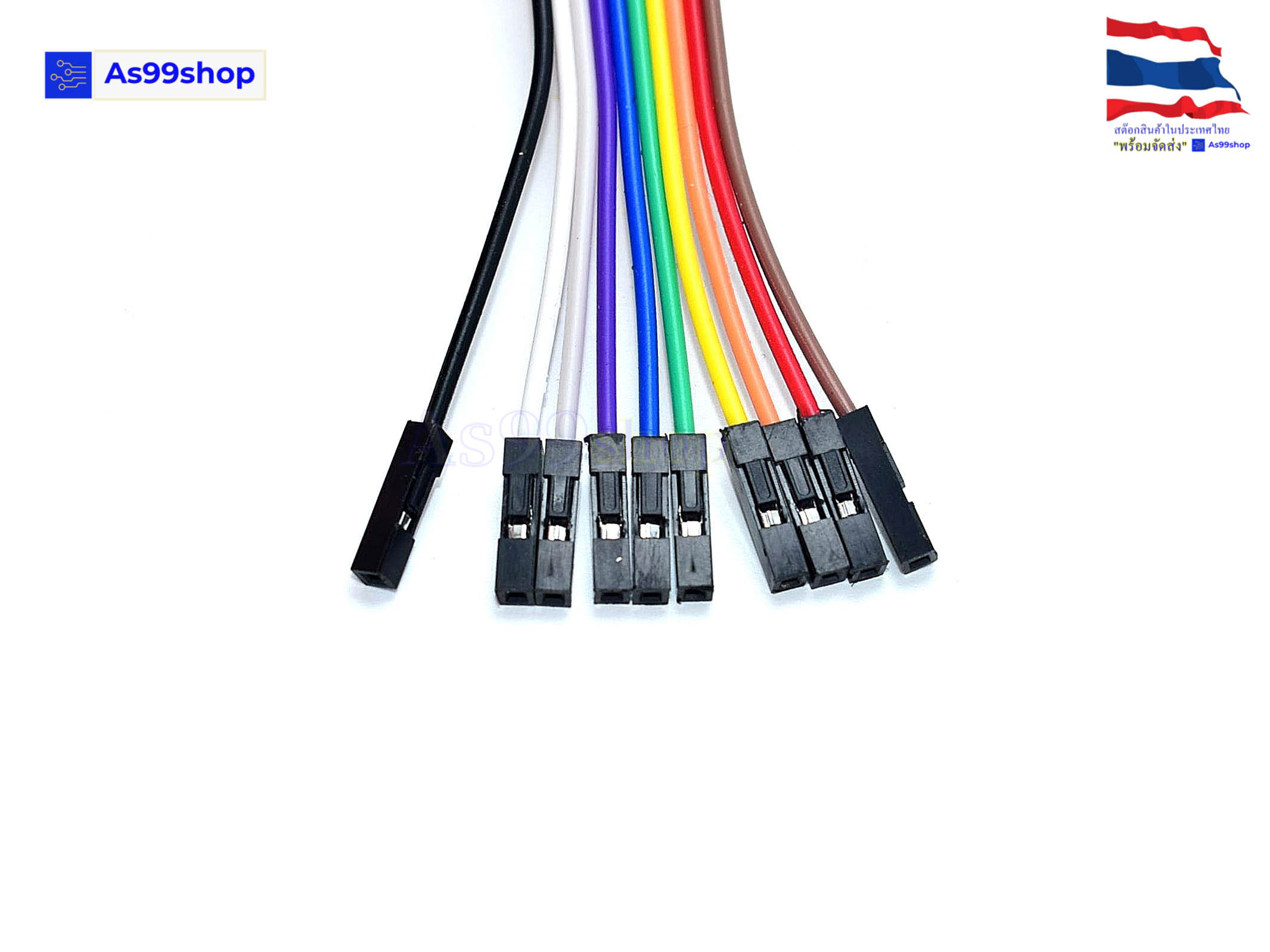 สายไฟจัมเปอร์+ปากคีบจระเข้ขนาด 35 มิลลิเมตร ความยาว 20,30 เซนติเมตร( 1 แผง 10 เส้น )