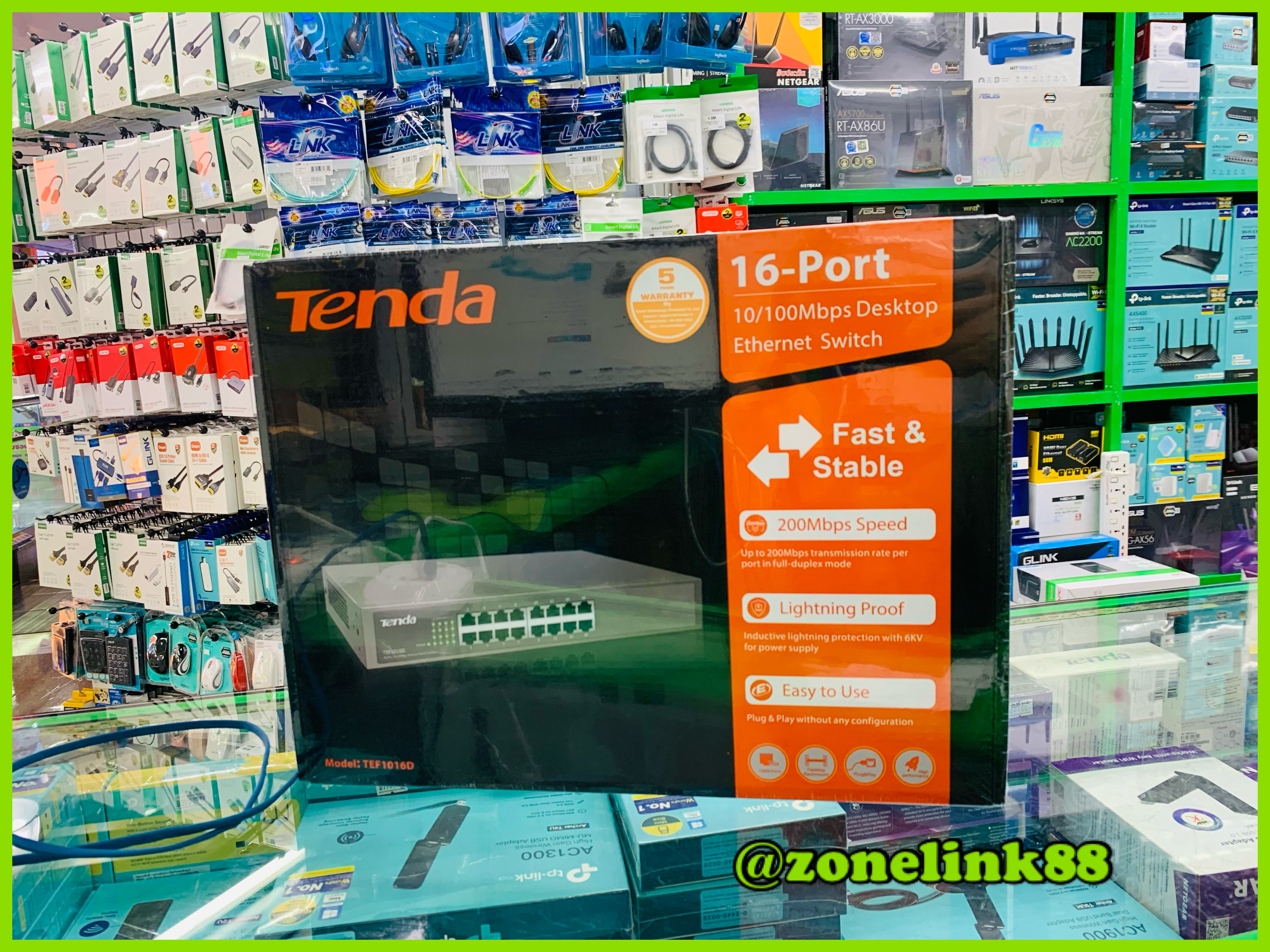 Tenda TEF1016D 16-Port 10/100 Mbps Desktop Ethernet Switch