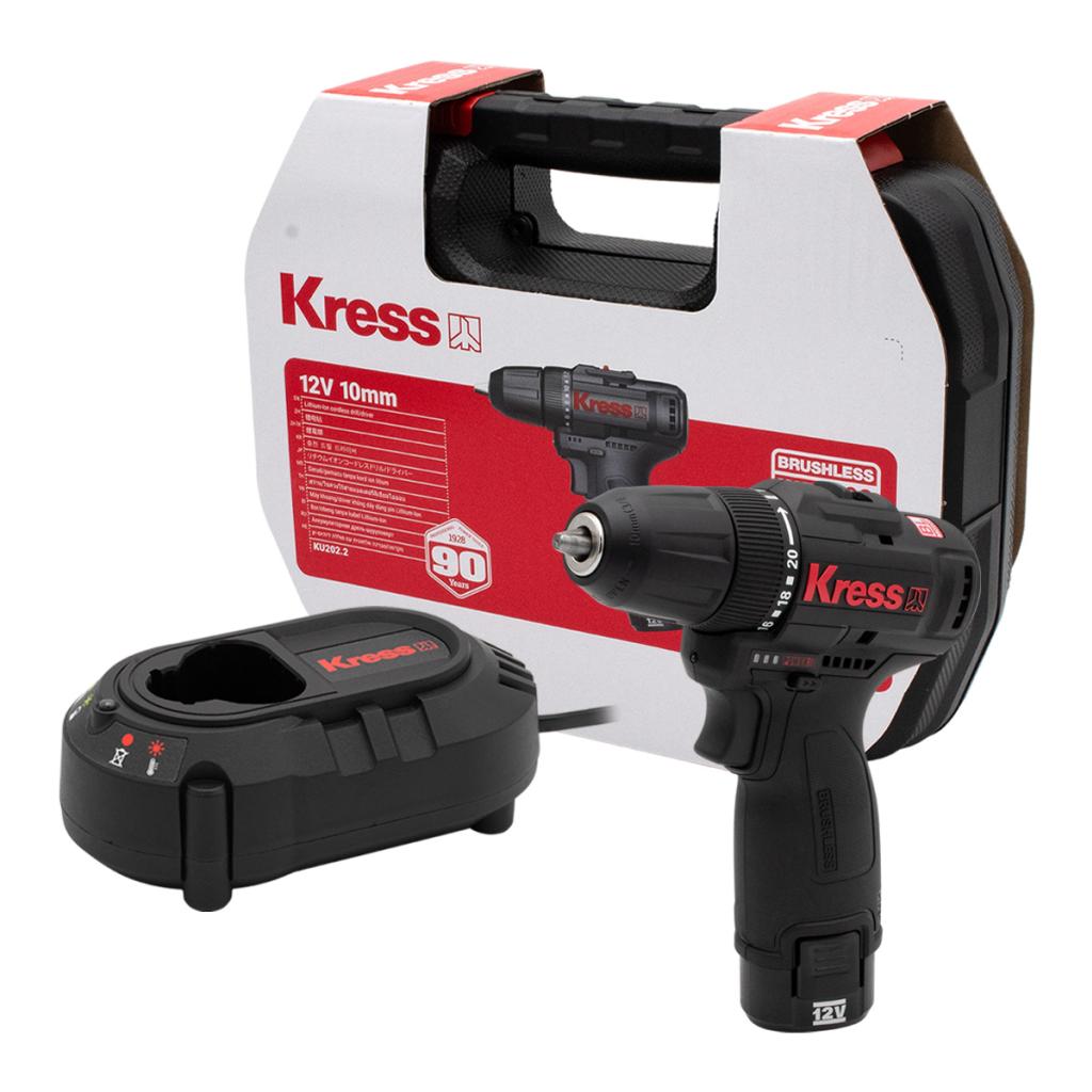 Kress KU202.2 สว่านไขควงไร้สาย 3/8" 12V แบตx1
