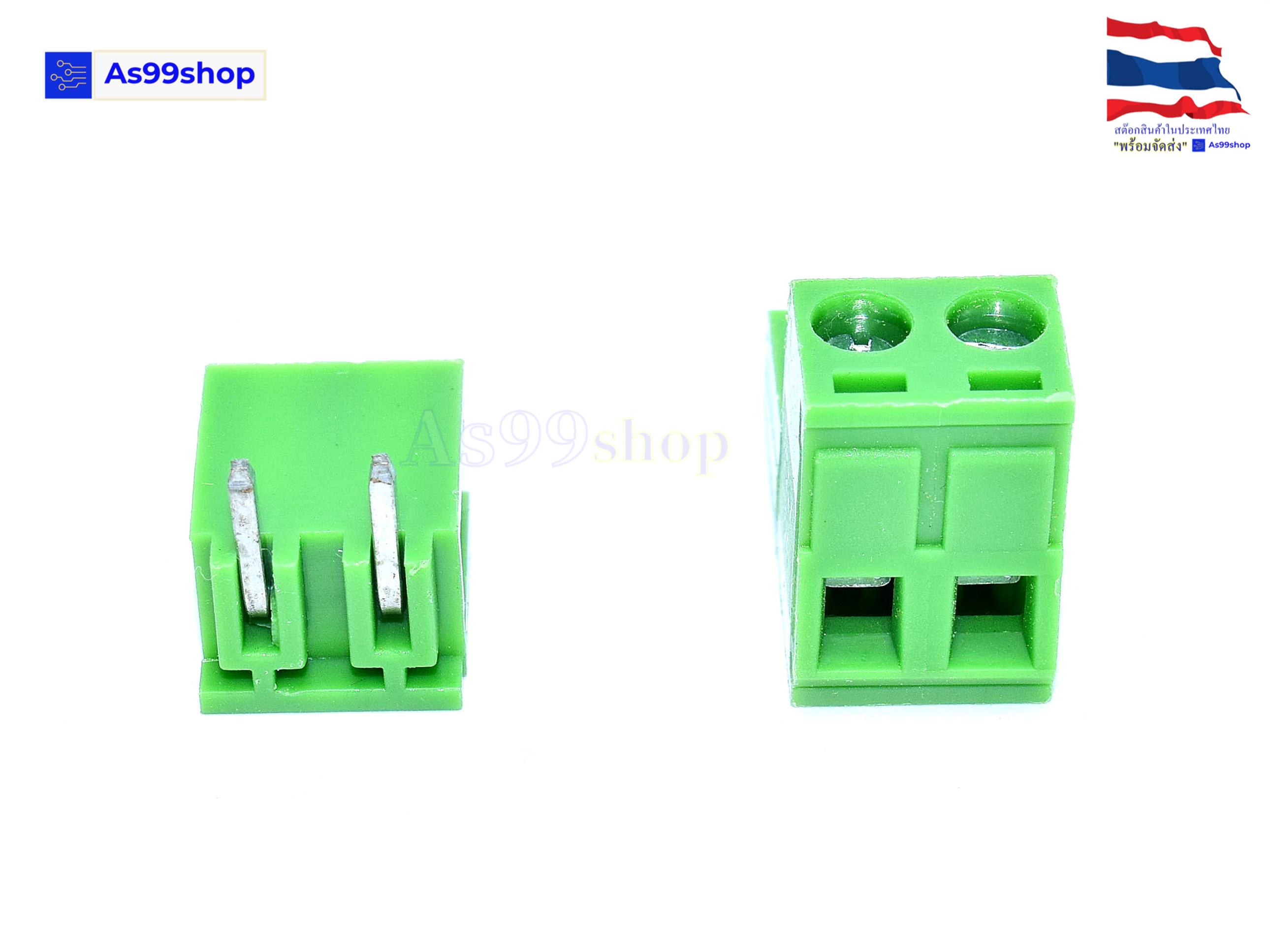 Terminal Block PCB connector 2P / 2EDGK 5.08mm plug-in ( 1 ชุด ผู้ขา งอ90+เมีย )