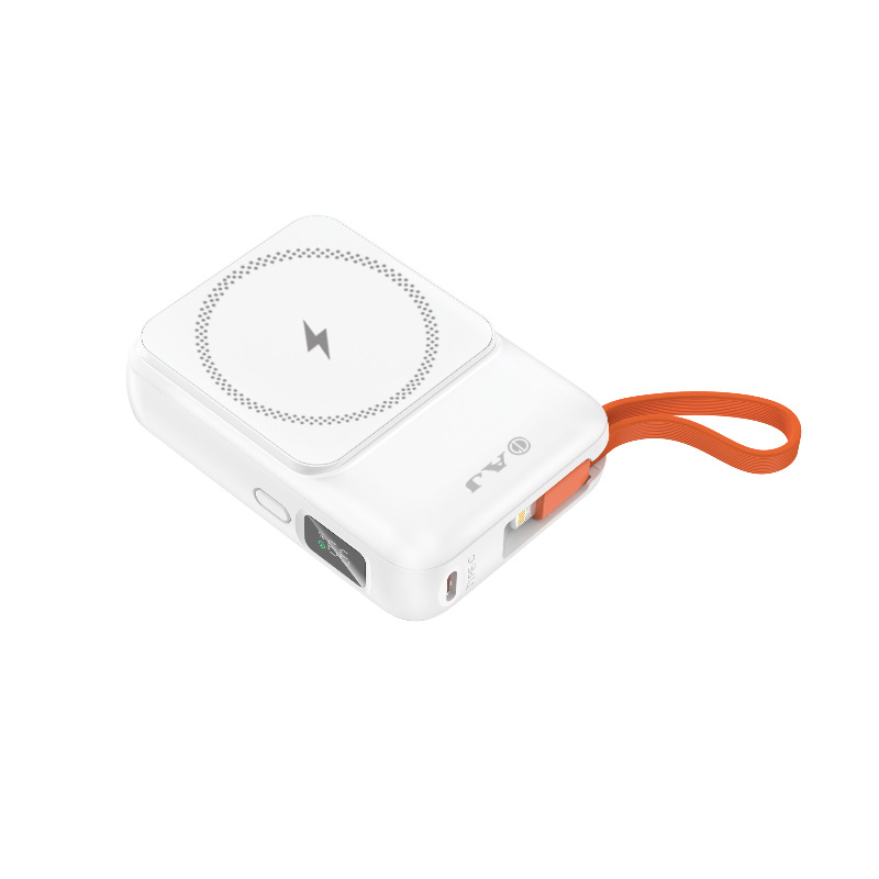 AJ พาวเวอร์เเบงค์ รุ่น V104 ความจุ 10400mAh รองรับชาร์จเร็ว PD22.5W ชาร์จไร้สายได้ มีสายชาร์จในตัว (มอก.2879-2560) ประกัน 1 ปี