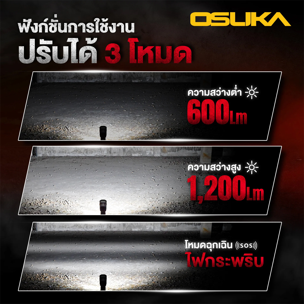 OSUKA OCL301-D1 ไฟฉายไร้สาย 2 ระดับ 20V พร้อมแบตx1