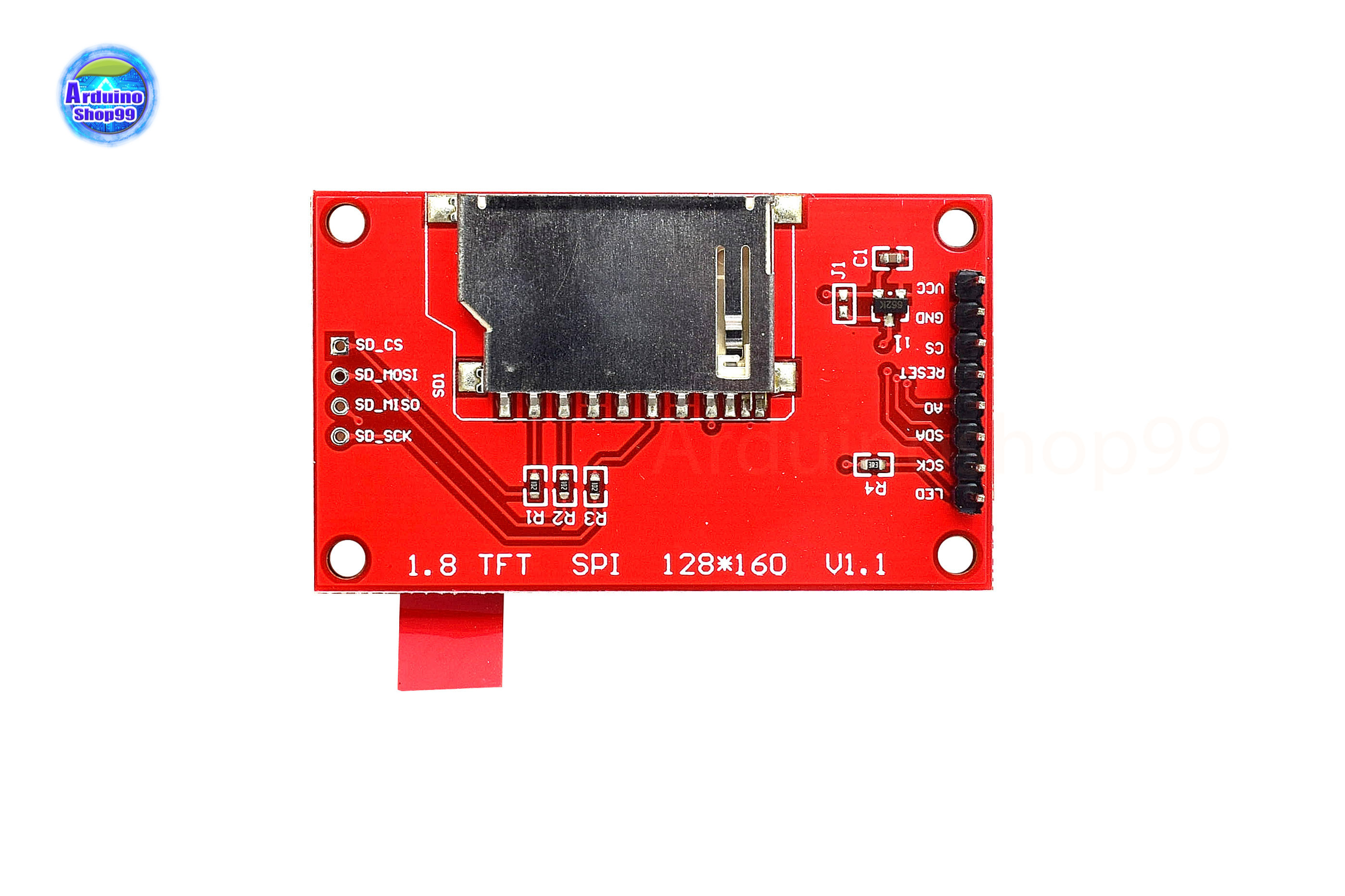 TFT LCD จอสี ขนาด 1.8 นิ้ว 128x160 Driver: ST7735S