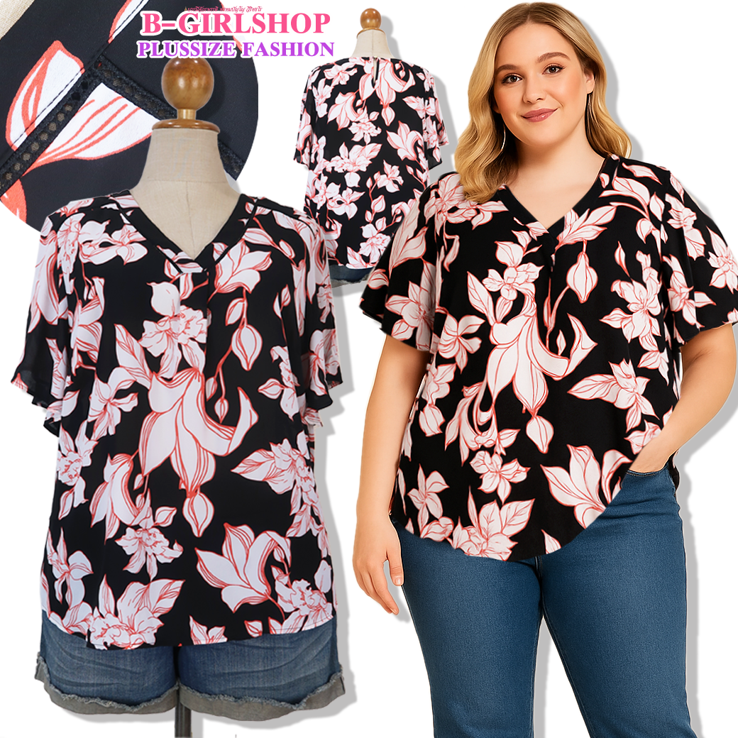 Ha6201 *แบรนด์นอก LIZ * ไซส์ 2X เสื้อสาวอวบผ้าโพลีสีดำเนื้อพริ้วคอวีแต่งลูกไม้ขั้นบันไดเล็กๆ ตรงคอ และบ่า รอบอก 56 วงแขน 26 ชาย 60 ยาว 29.5 นิ้ว