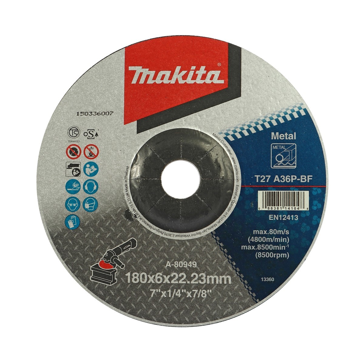 MAKITA A-80949 ใบเจียร 7"x6mm (10ใบ/กล่อง)