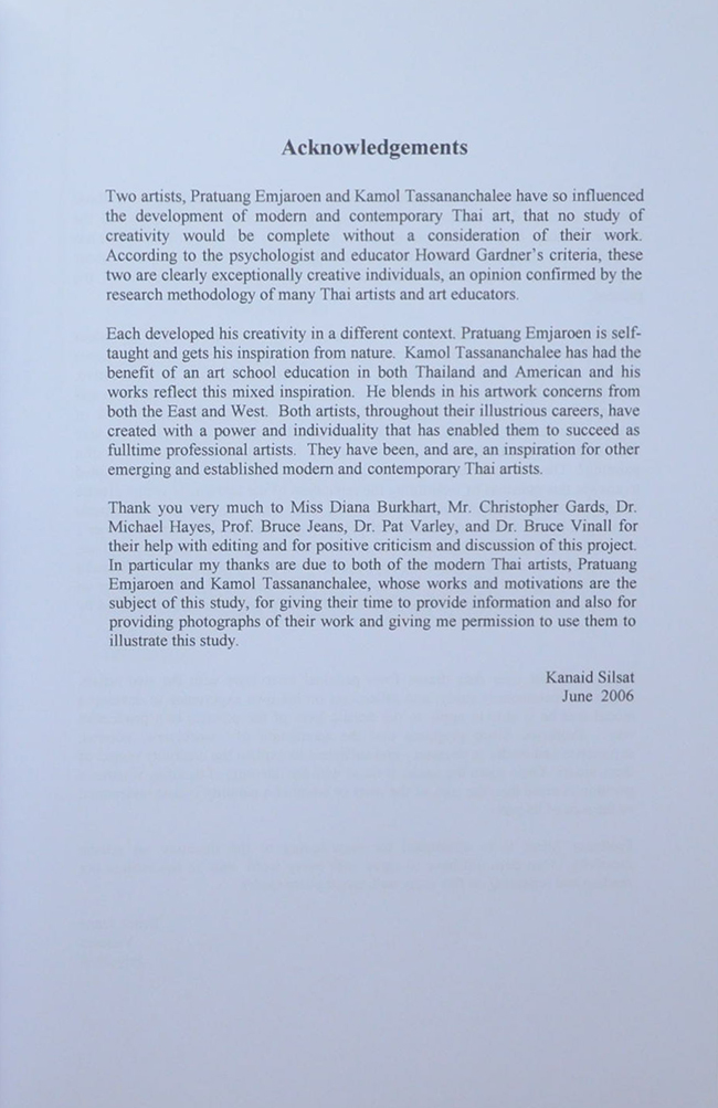 Two Thai Artists An essay on nature and nurture