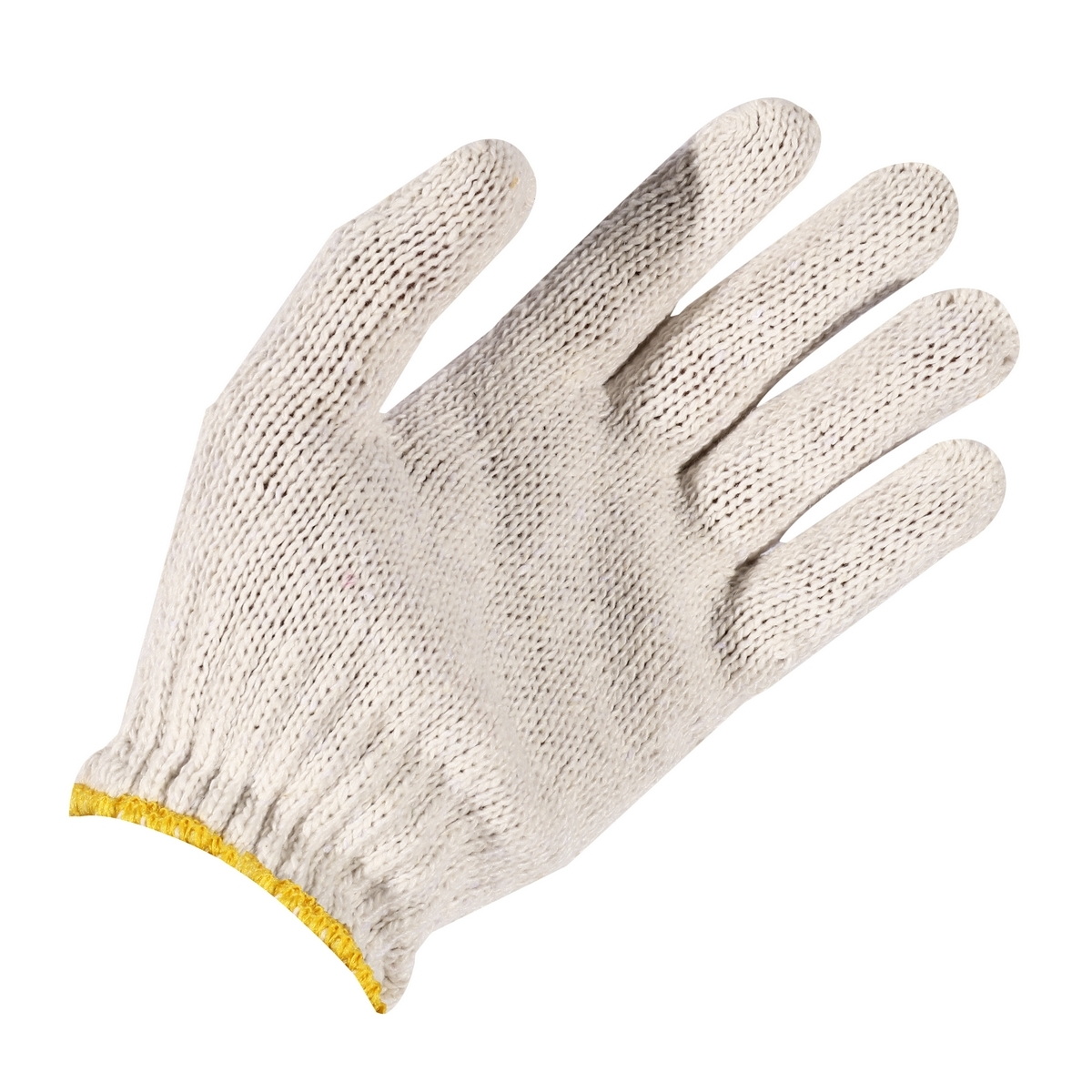 ถุงมือผ้า สีขาว ขอบเหลือง 600g