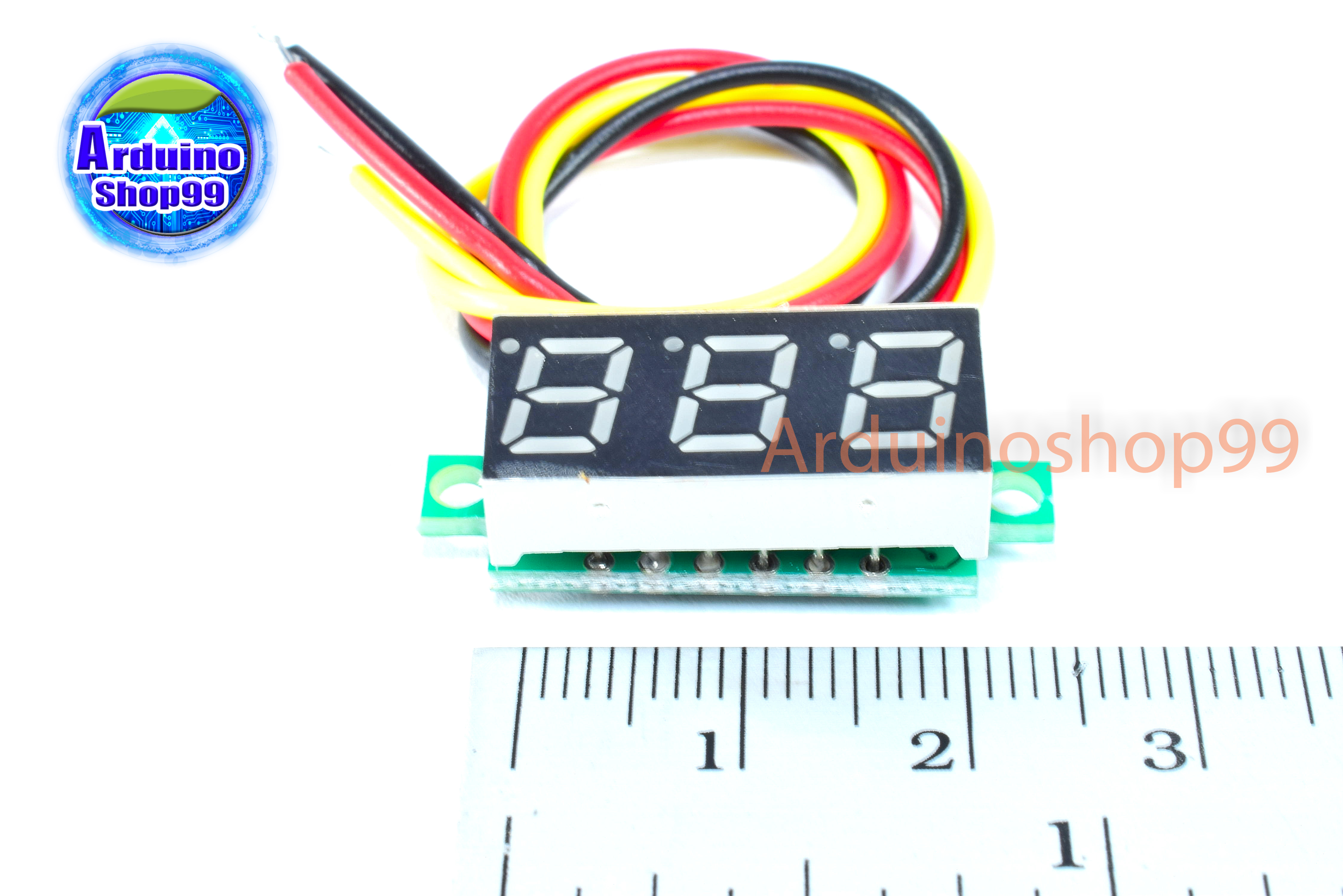 จอแสดงผล ค่าโวลต์ DC voltage meter head 0.28 inch LED DC 0V - 100V (สีน้ำเงิน)
