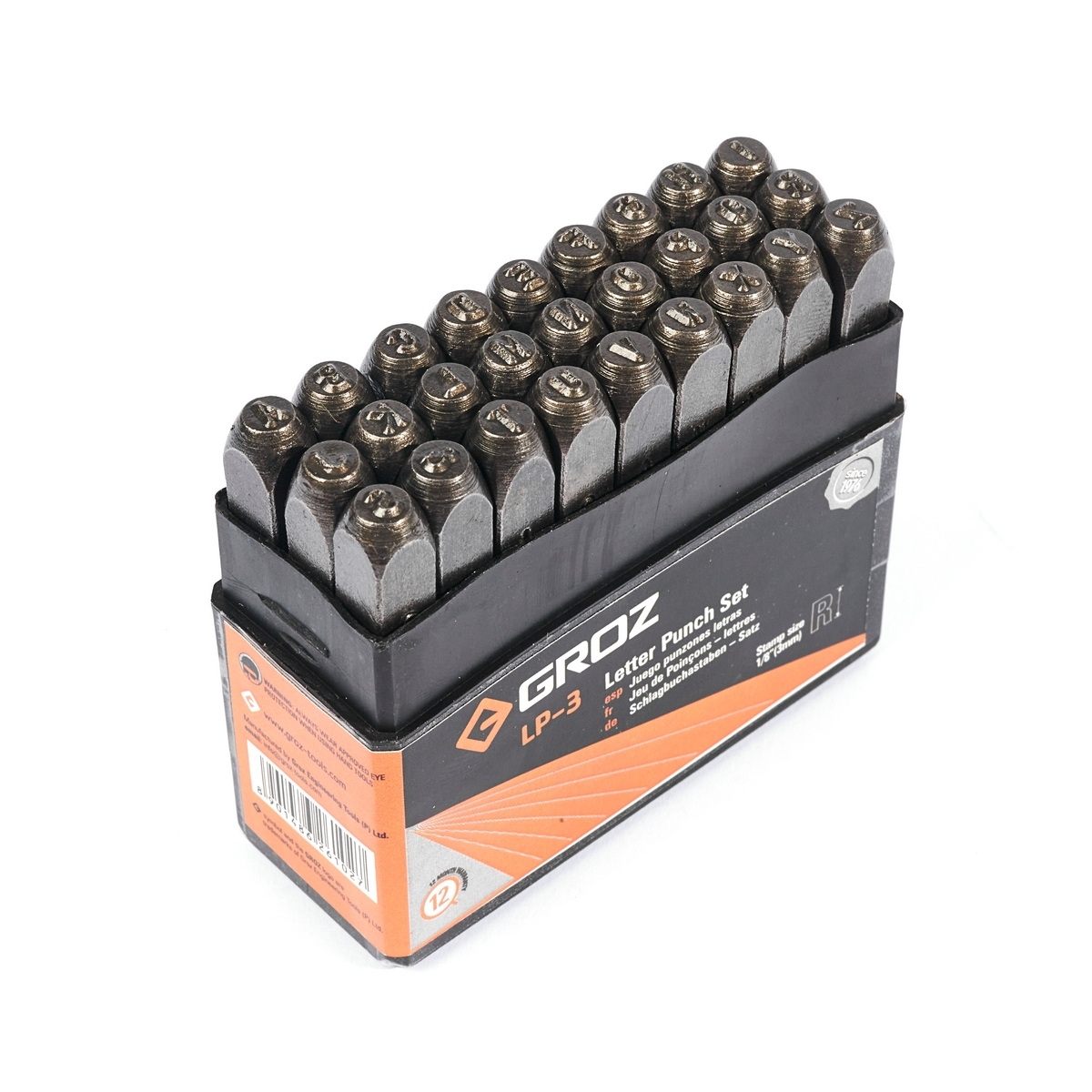 GROZ เหล็กตอกตัวอักษร 1-12mm ความแข็ง 58-62 HRC