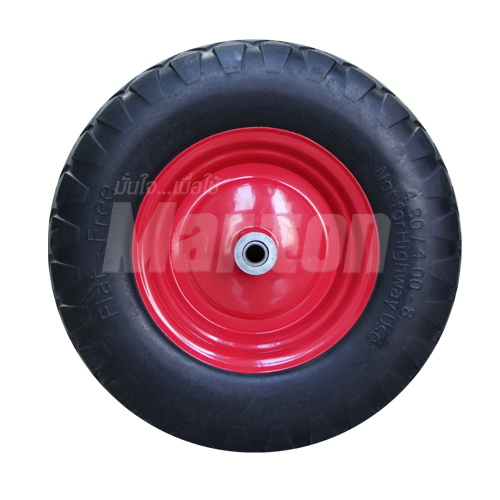 MARTON รถเข็นปูนล้อเดี่ยวโครงเชื่อม ล้อพียูจัมโบ้ สีเขียว จุ 65L