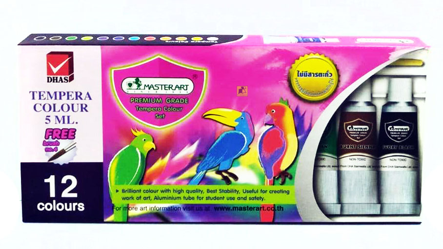 มาสเตอร์อาร์ต สีเทมพาร่า 5 มล. 12 สี/กล่อง