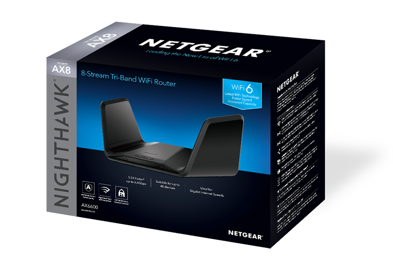NETGEAR Nighthawk RAX70 8-Stream Tri-Band AX6600 WiFi 6 Router