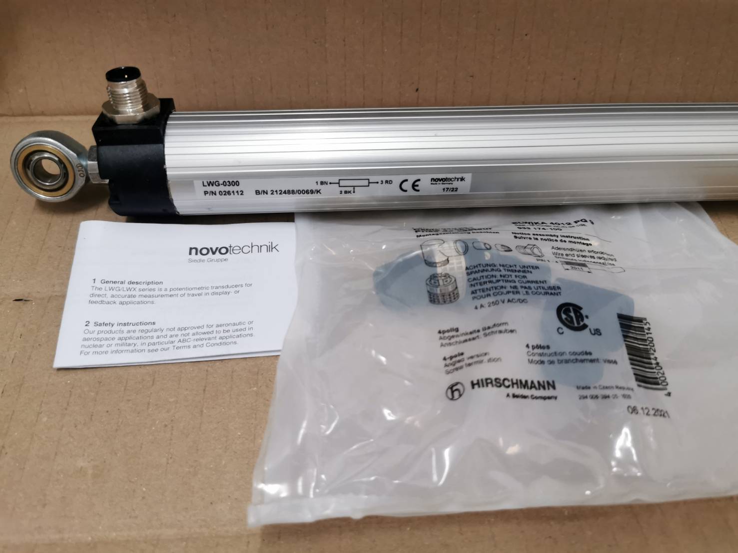 Novotechnik, encoder, linear position sensor, rotary position sensor, angle sensor, LWG0300