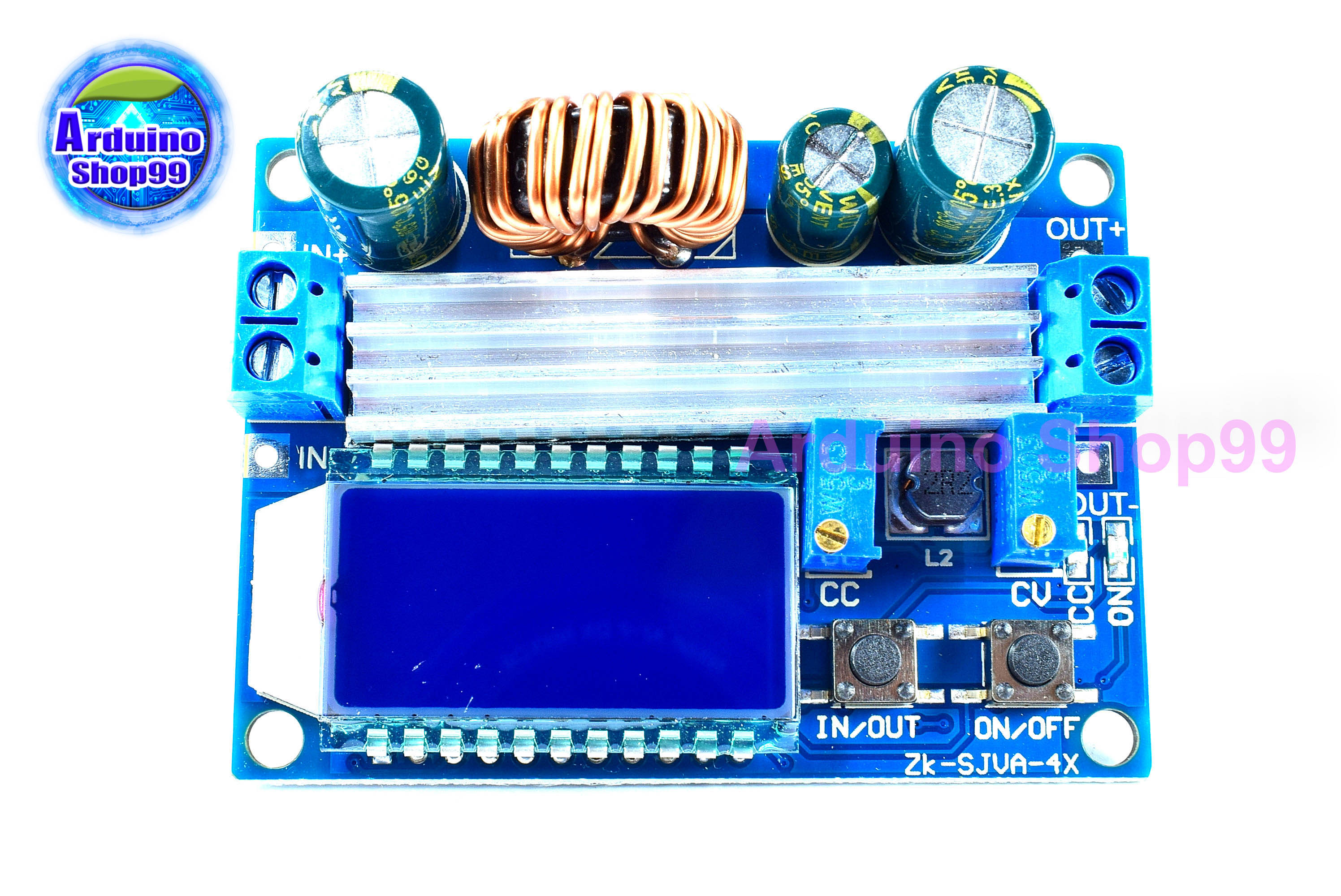 LCD Digital Display Buck-Boost Power Supply Module แปลงไฟจาก 5.5 - 30 Volt เป็น 0.5 - 30 Volt