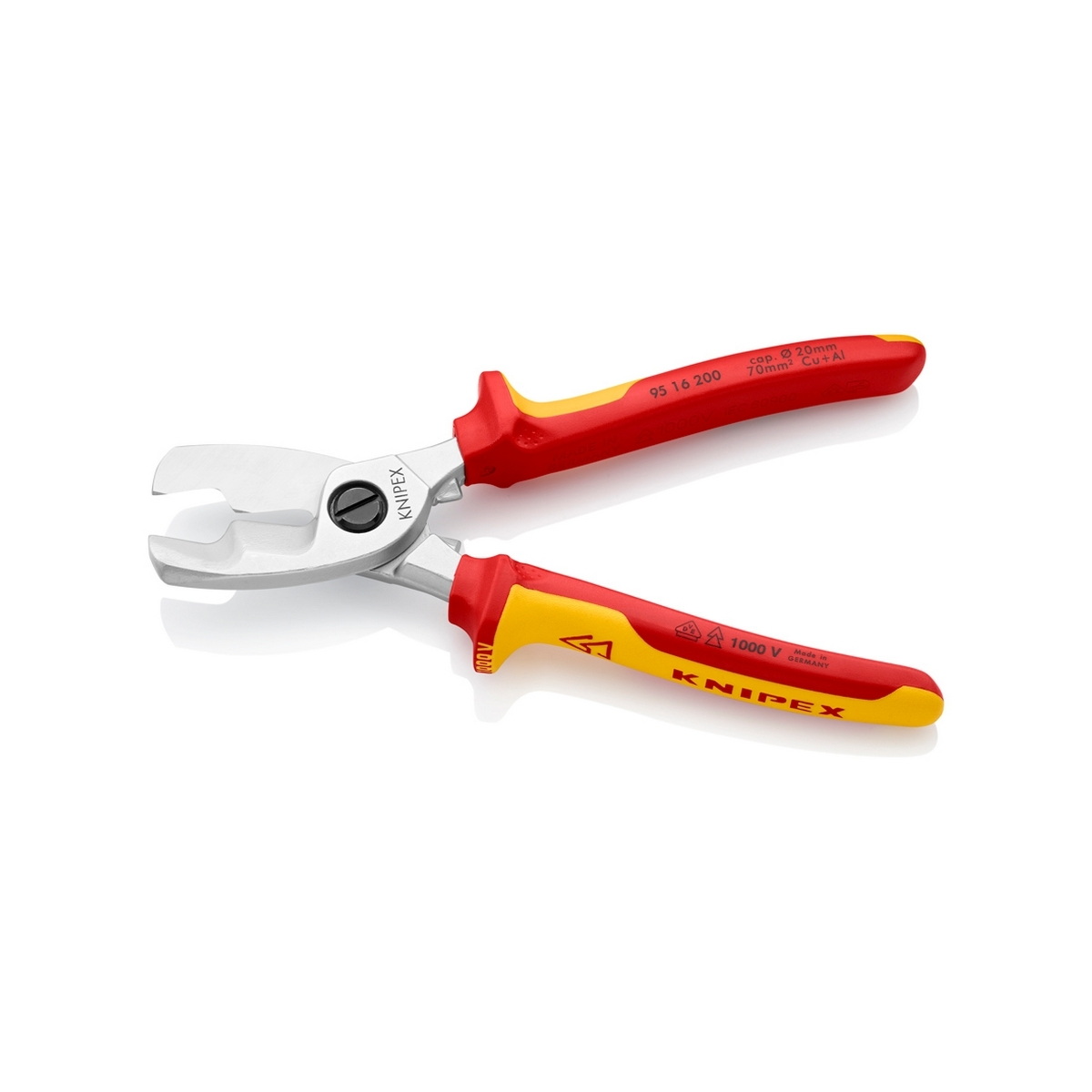 KNIPEX 95 16 200 กรรไกรตัดสายไฟแบบคมตัดคู่ ป้องกันกระแสไฟ 1000V