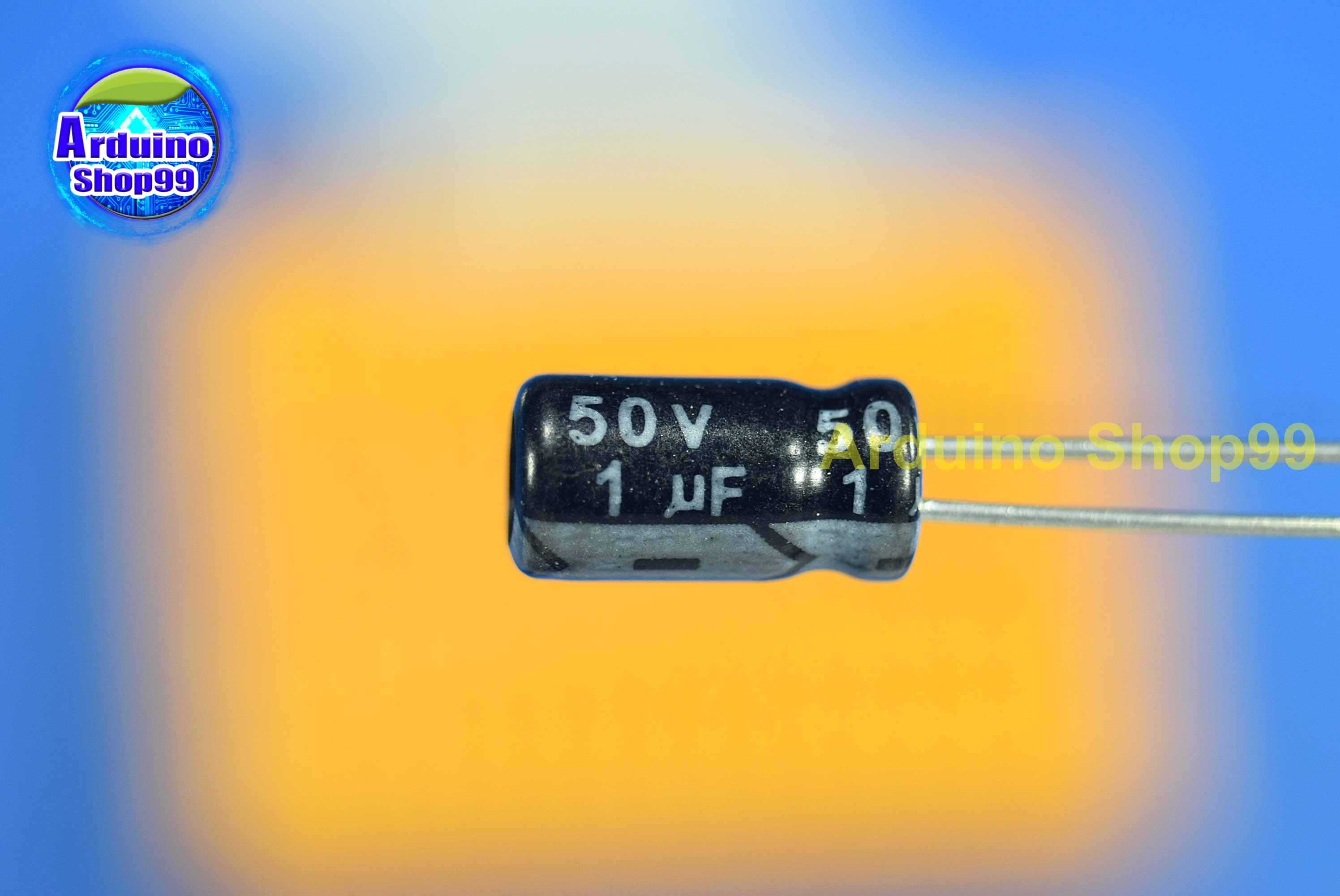 1uf 50V capacitor electrolytic(1 ชุด 10 ตัว)
