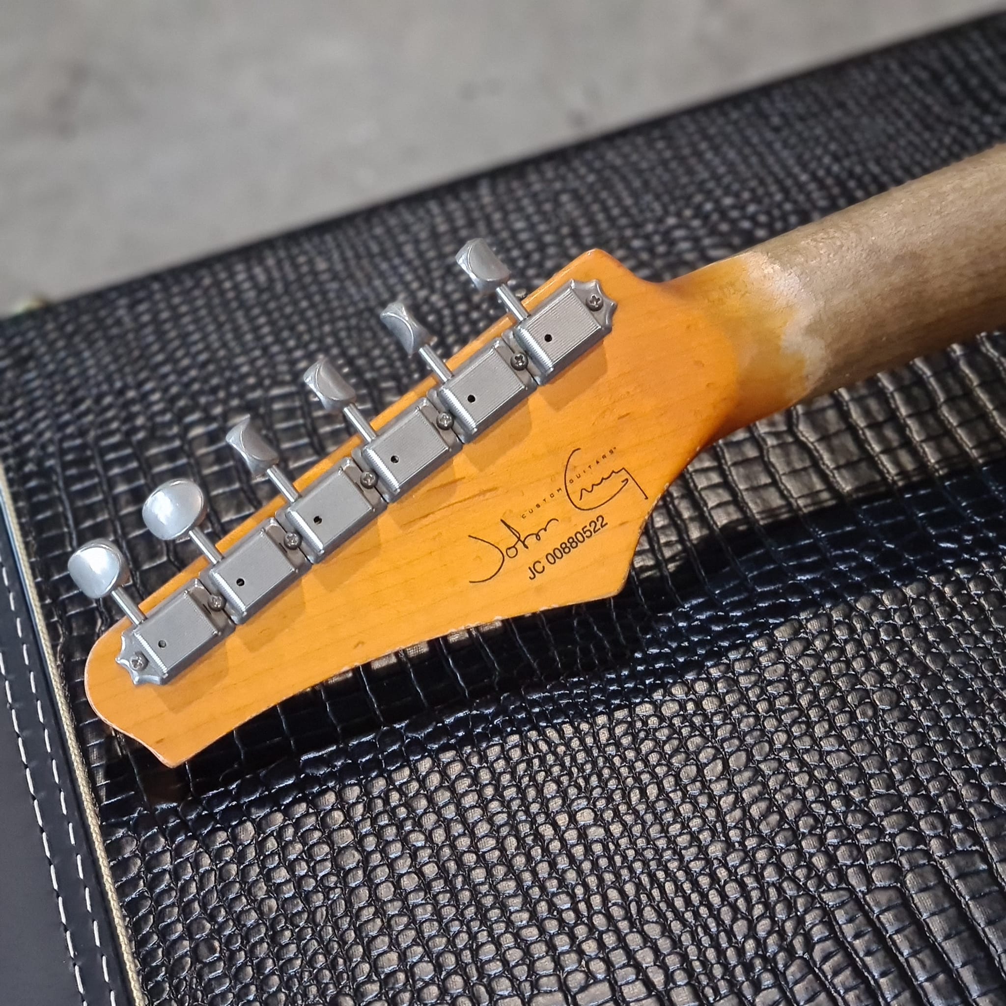 (BRAND NEW) JOHN CRUZ CUSTOM GUITARS - CROSSVILLE ST , GULF BLUE METALLIC OVER SUNBURST "BATTLE AXE" #JC00880522 (2022)