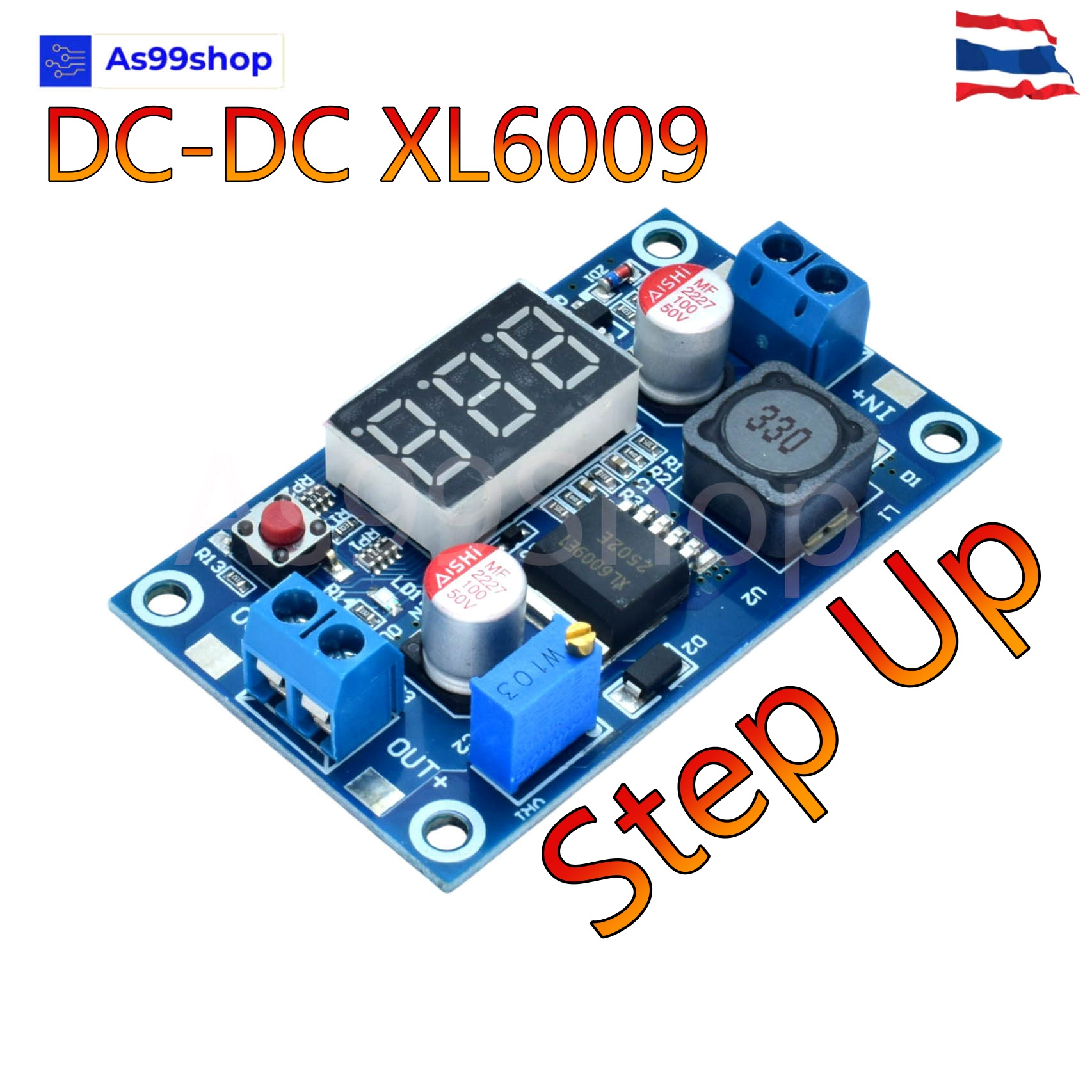 โมดูลบอร์ด DC-DC XL6009 Digital Boost Step Up 4.5-32V to 5-52V (Step-up)