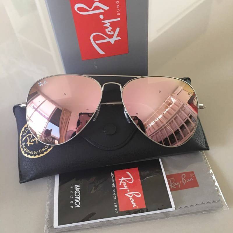Rb3025,3026 ปรอทชมพู เนื้อเลนส์ต้องชมพูนะคะ ตัวนี้งานเปะ สวยมาก มีขาเงิน, ขาทองนะคะ ใส่ได้ทั้งญ/ช 👍🏼เลนส์กระจก uv protect400 👍🏼งานเกรด Hi end ปั้มโลโก้ทุกจุด เทียบแท้1:1 👍🏼size : 58,62 mm 👍🏼c