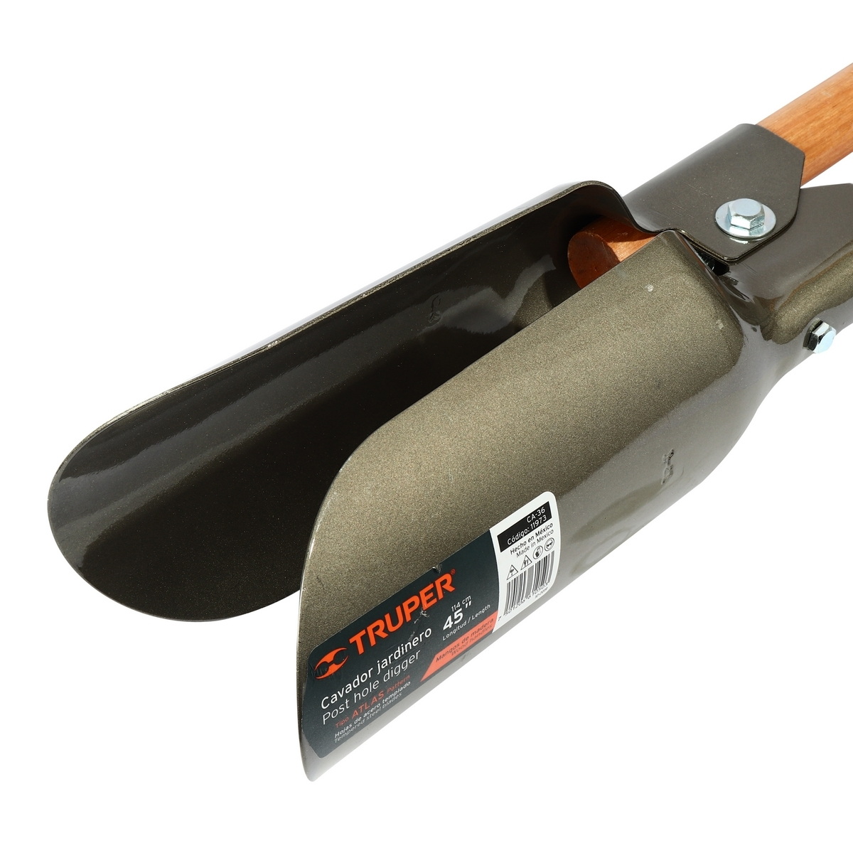 TRUPER 11973 เสียมขุดดินแบบหนีบ ปาก 6" ด้ามยาว 45"