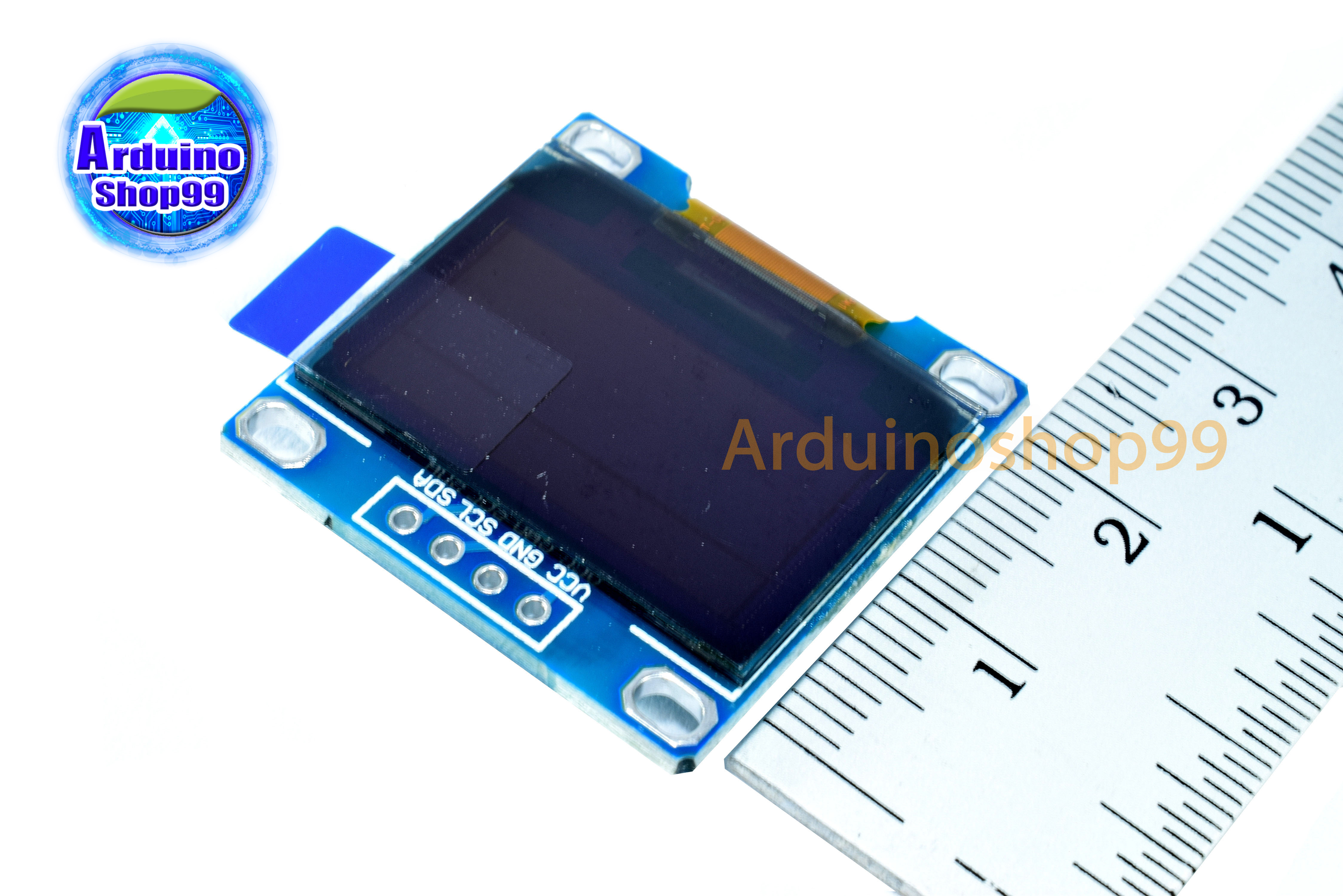 จอแสดงผล OLED ขนาด 0.96 นิ้ว แบบ I2C สีเหลือง+น้ำเงิน