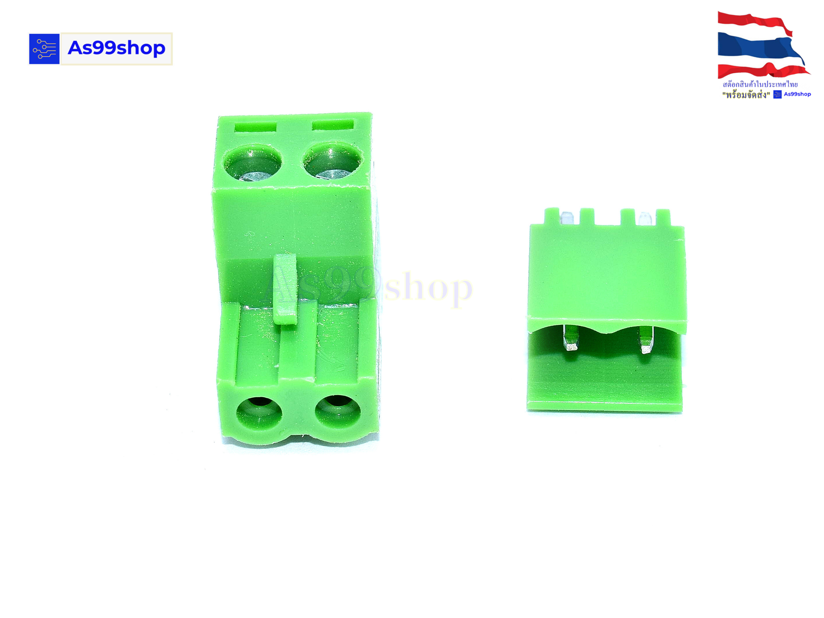 Terminal Block PCB connector 2P / 2EDGK 5.08mm plug-in ( 1 ชุด ผู้ขาตรง+เมีย )