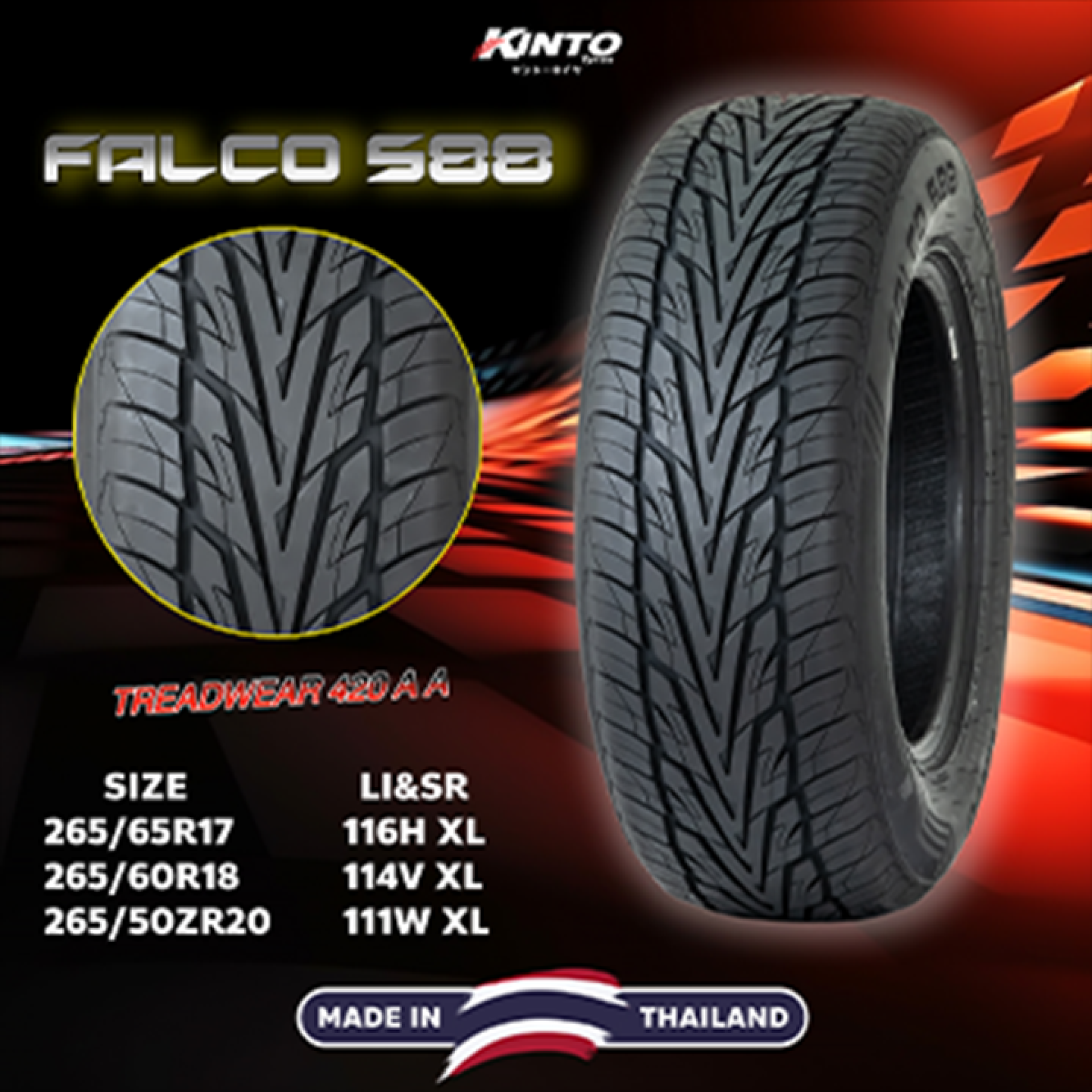 ยางKINTO FALCO ขนาด 265/50-20 ราคาพิเศษ สั่งได้