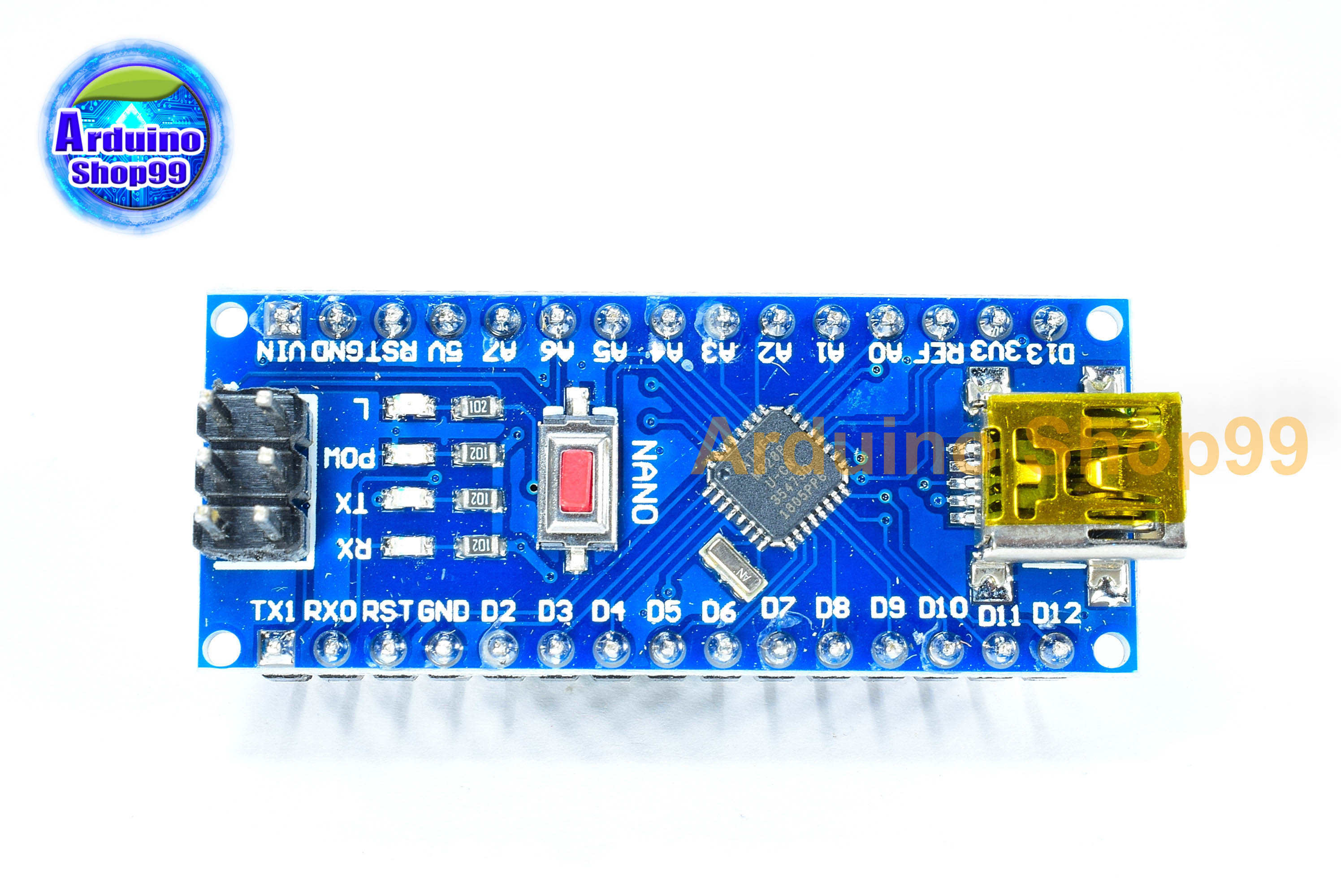 Nano V3 CH340 + USB cable(ปุ่มแดง)