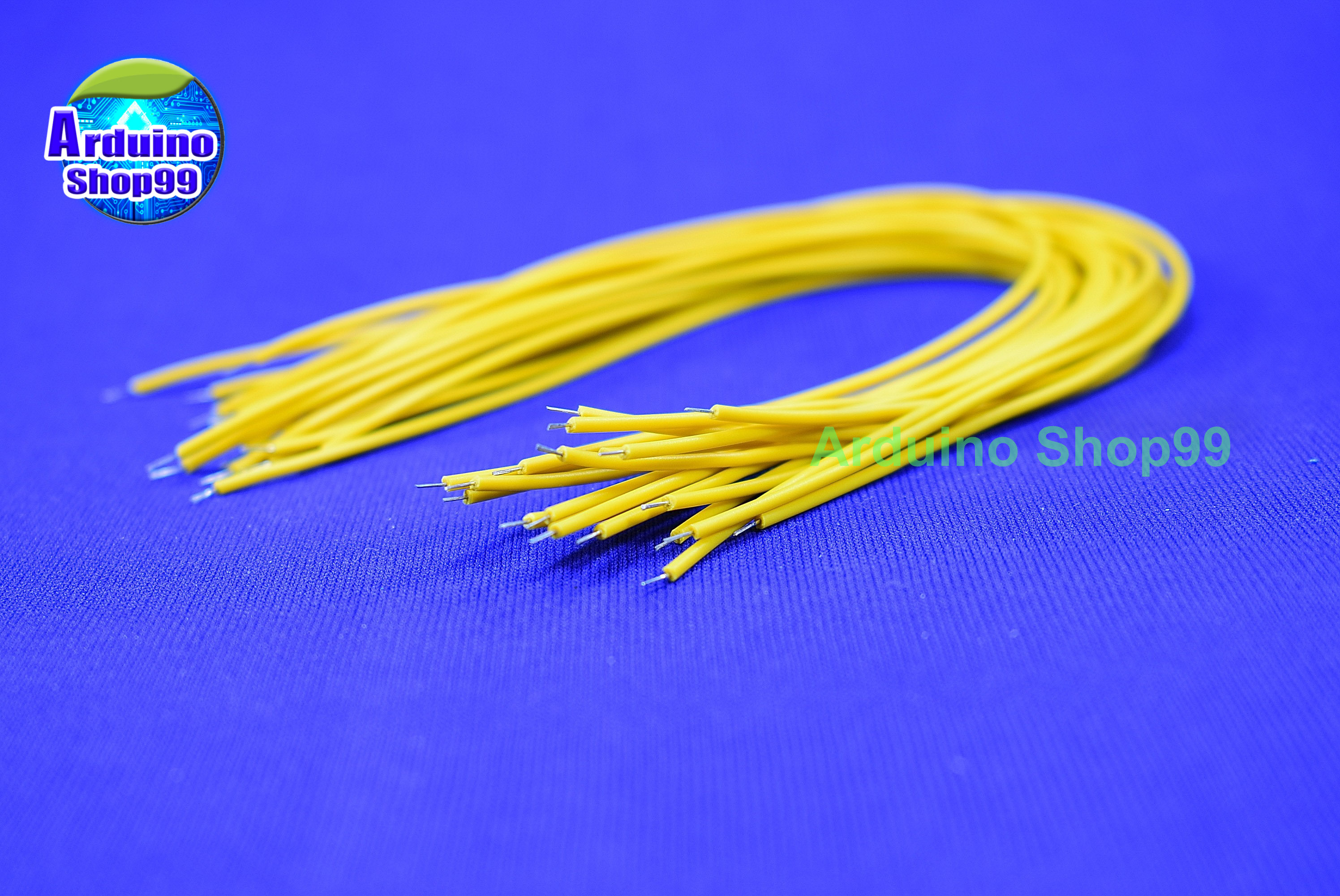 wire 20 cm-Yellow-20เส้น (หัวชุบตะกั่วพร้อมบัดกรี)