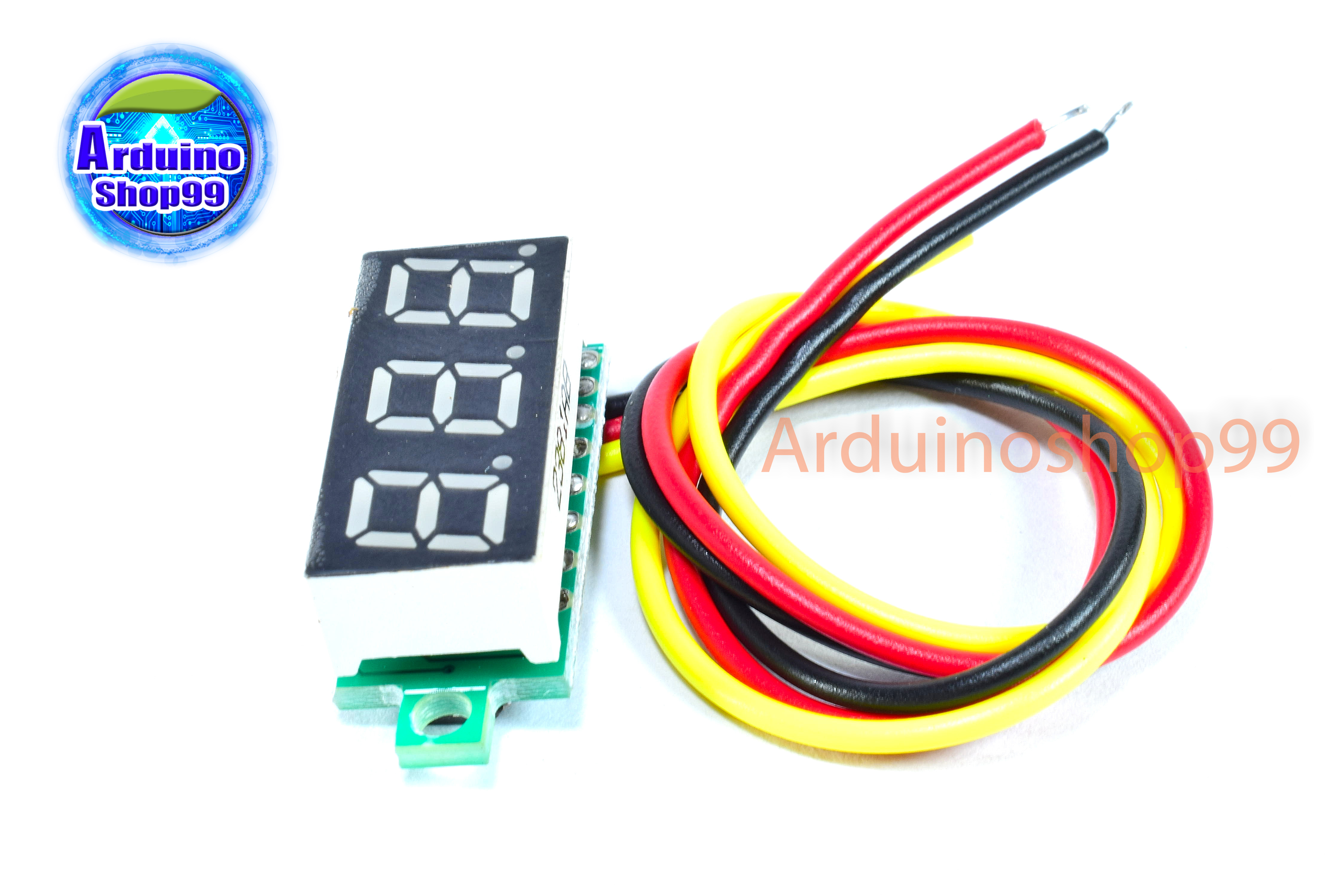 จอแสดงผล ค่าโวลต์ DC voltage meter head 0.28 inch LED DC 0V - 100V (สีน้ำเงิน)